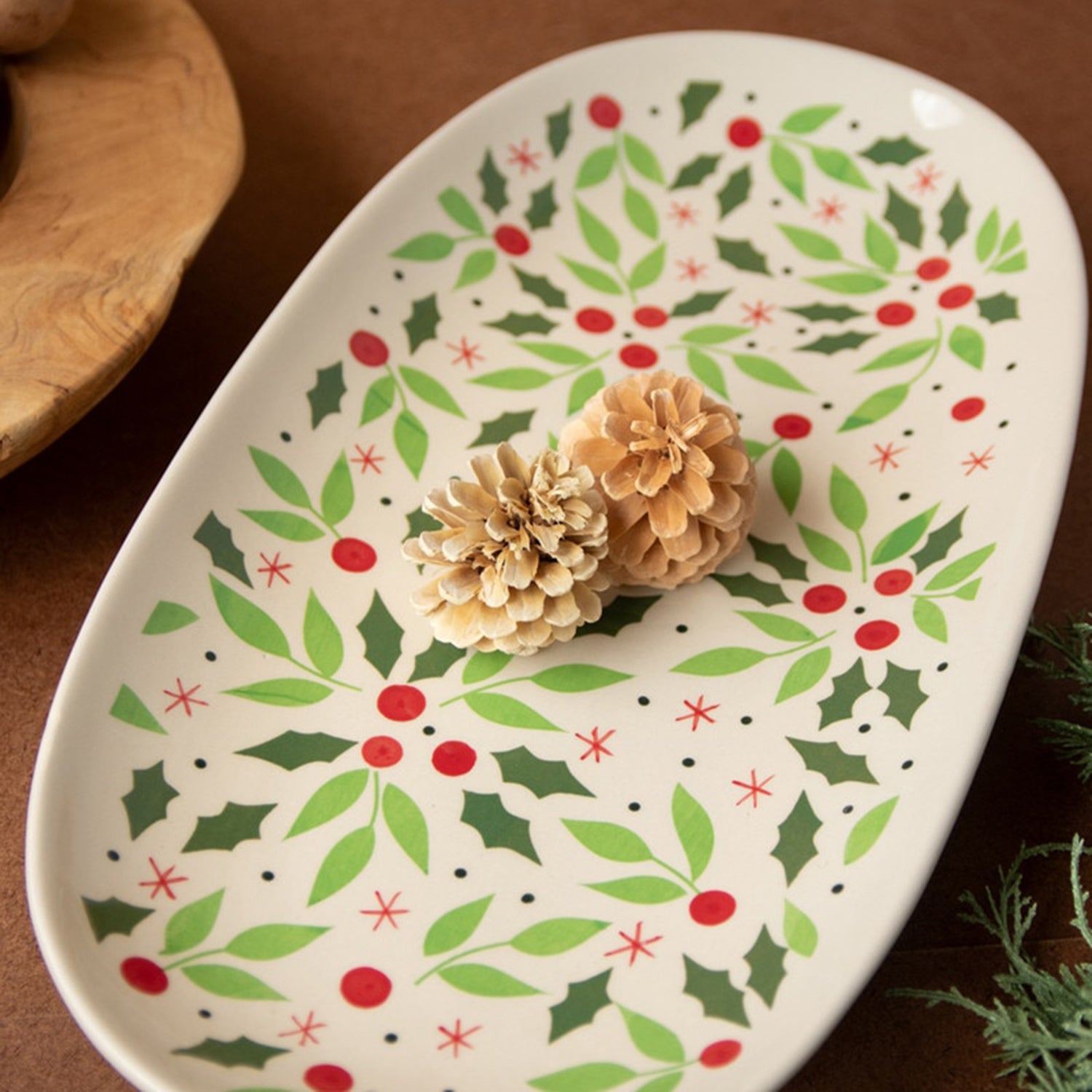 Oval Ceramic Christmas Platter
