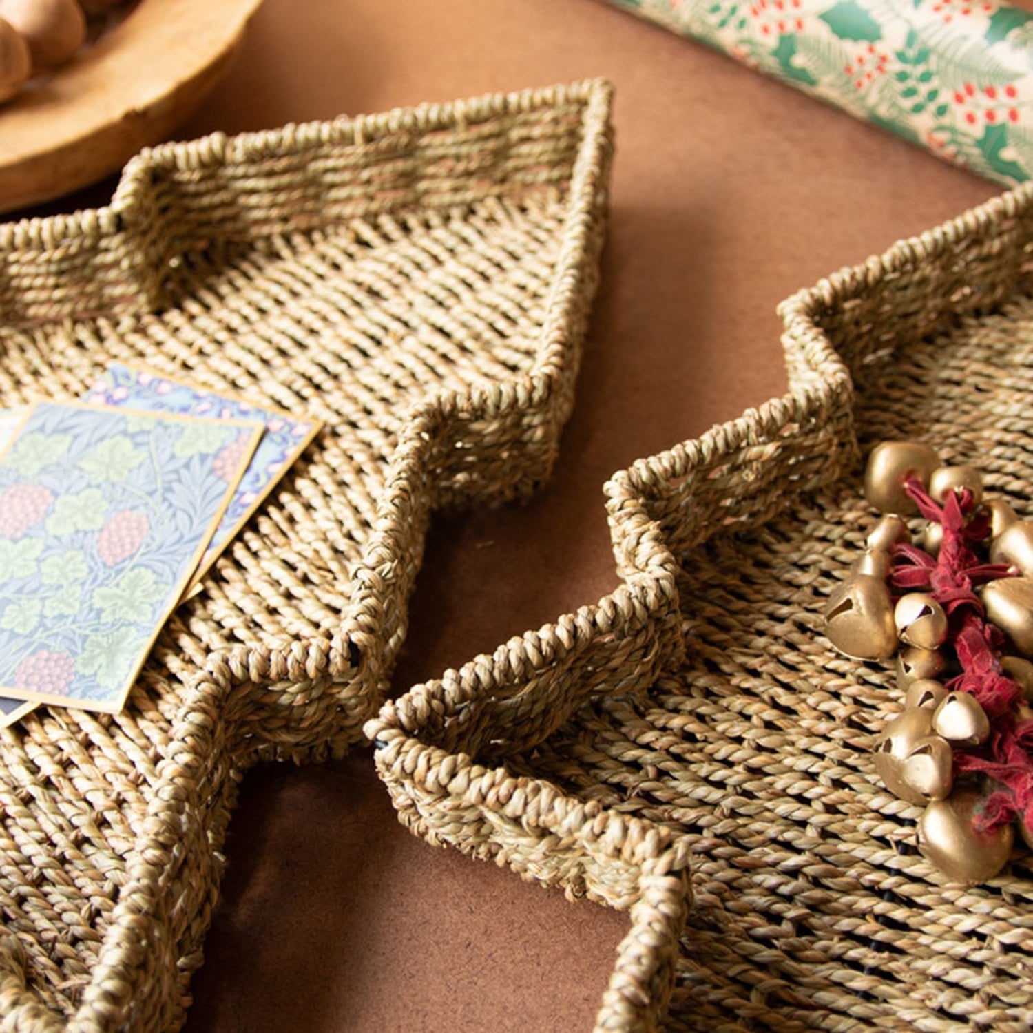 Seagrass Christmas Tree Basket Set of 2