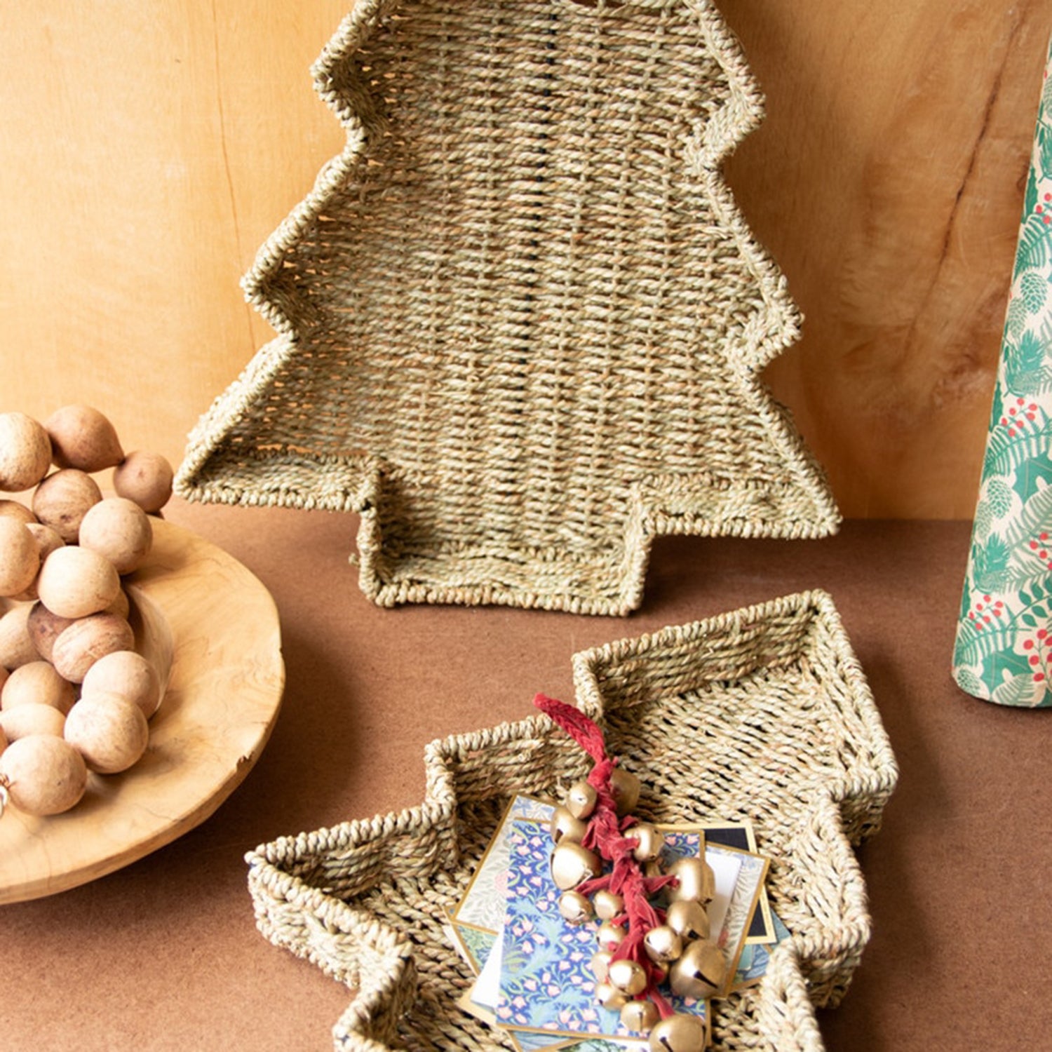 Seagrass Christmas Tree Basket Set of 2