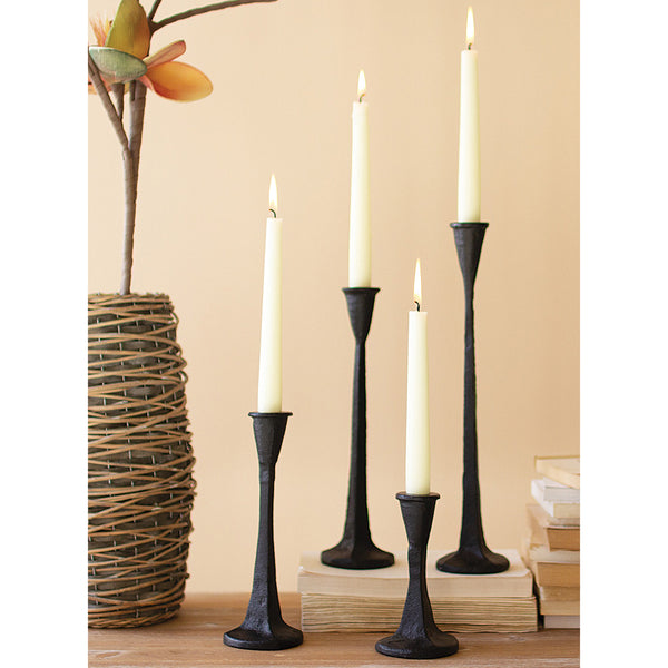 Cast Iron Candle Holder Set of 4 Paynes Gray