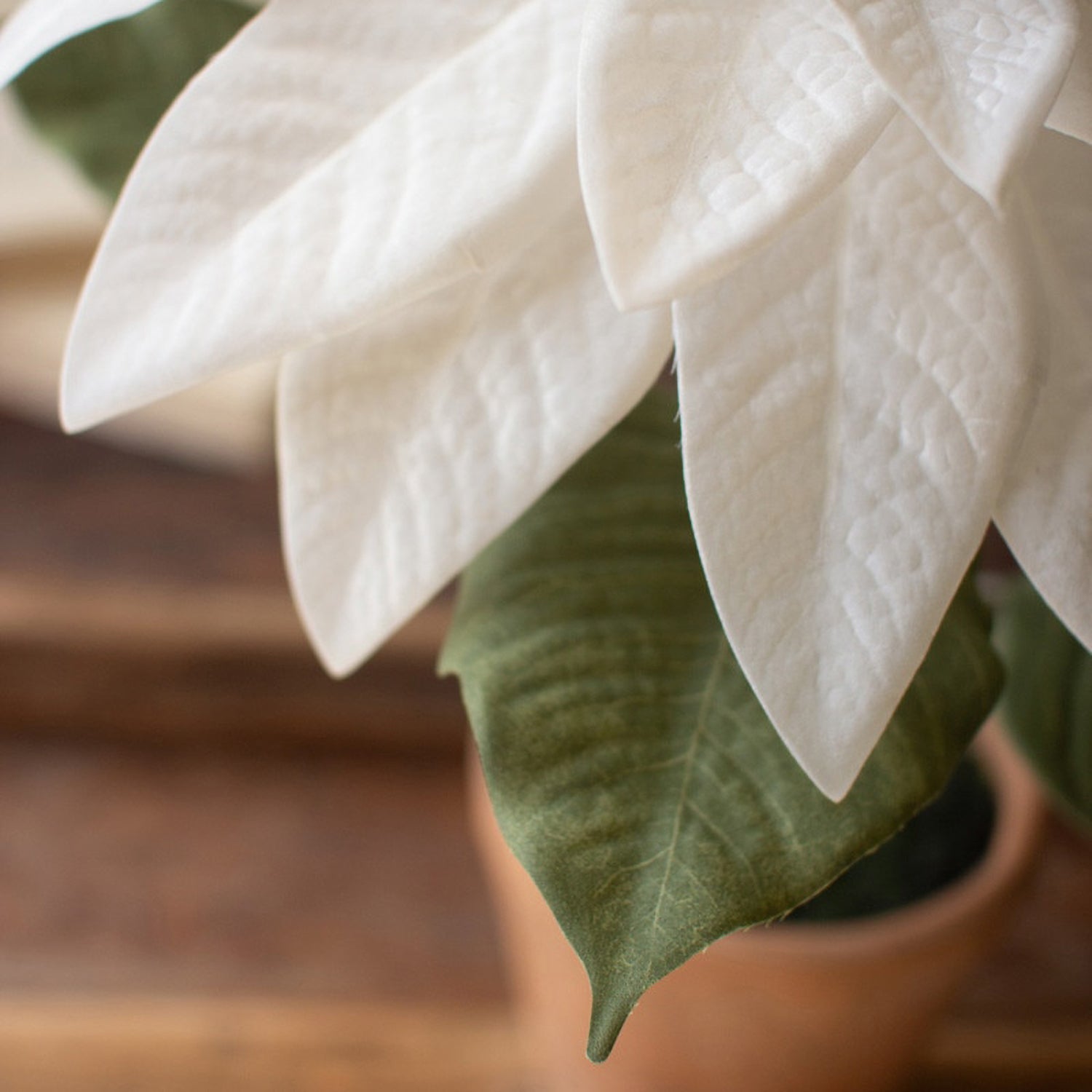 Poinsettias Faux Plant in a Cement Pot Set of 4