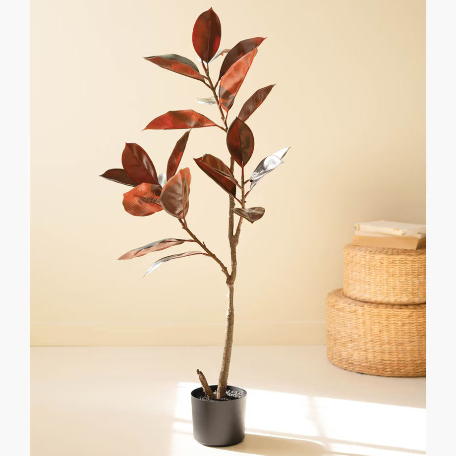 Rubber Tree Potted Faux Tree