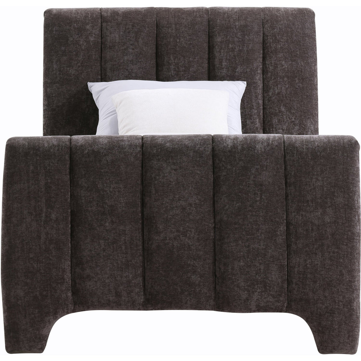 Camila Brown Chenille Fabric Upholstered Bed