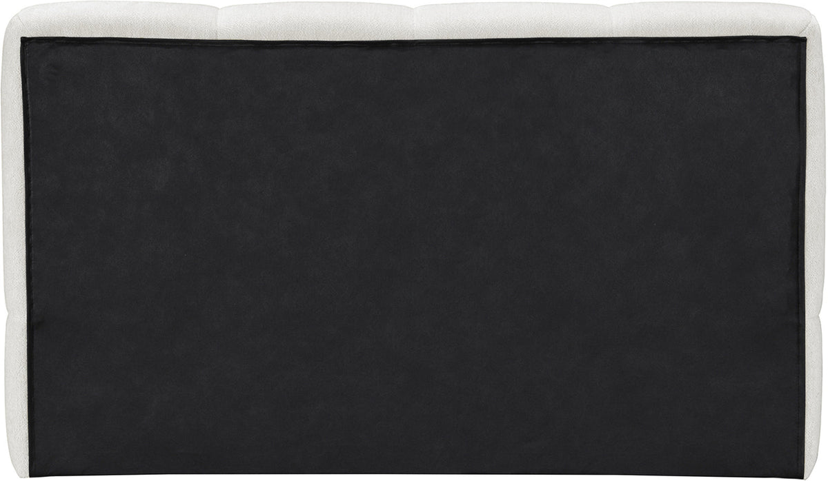 Carlin Cream Chenille Fabric Upholstered Bed