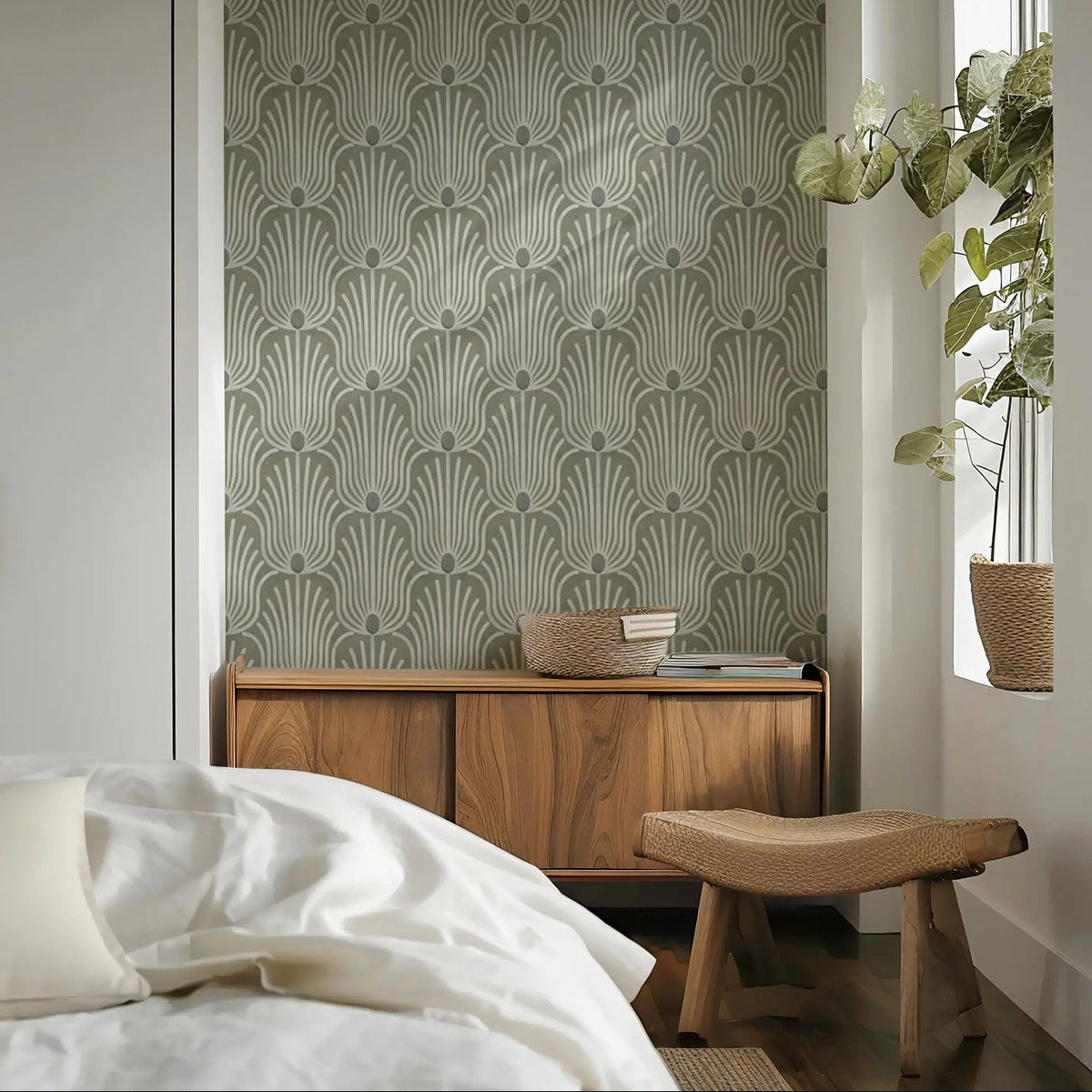 Mitchell Black Carlyle Feather Wallpaper