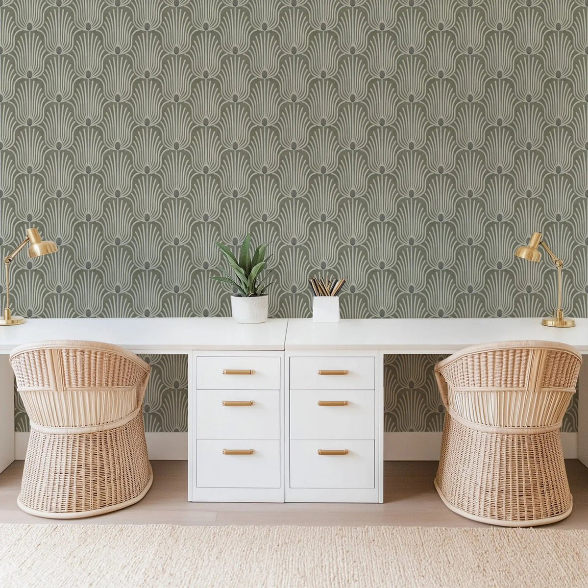 Mitchell Black Carlyle Feather Wallpaper