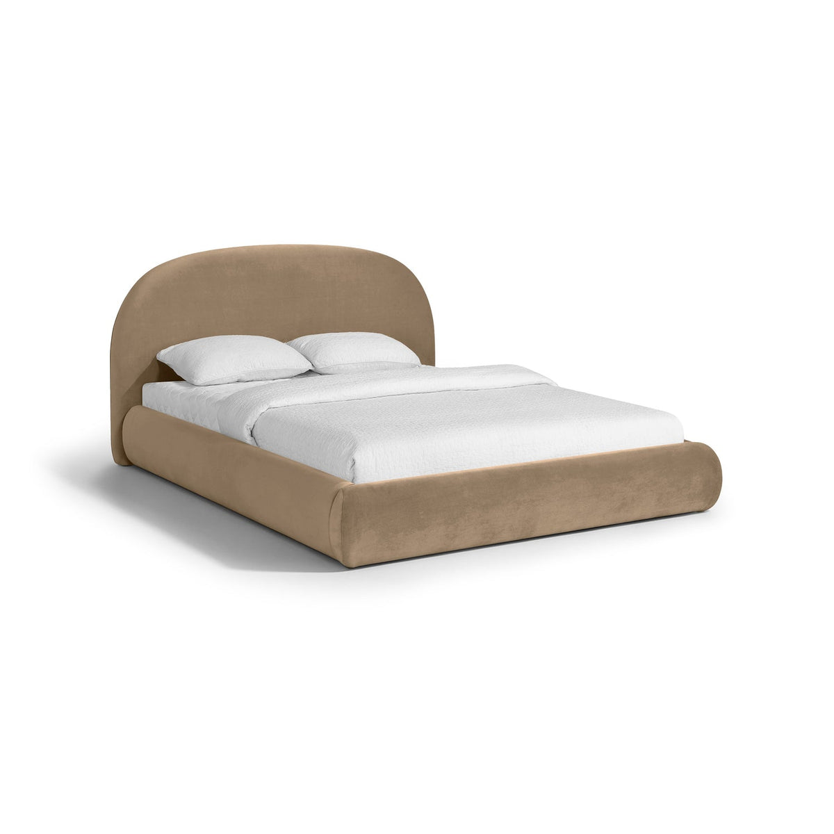 Celine Beige Velvet Upholstered Bed