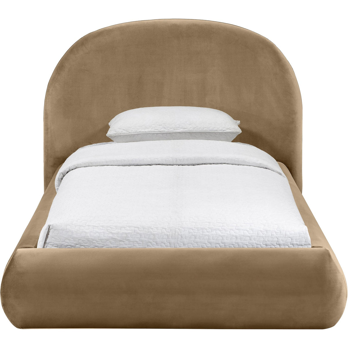 Celine Beige Velvet Upholstered Bed