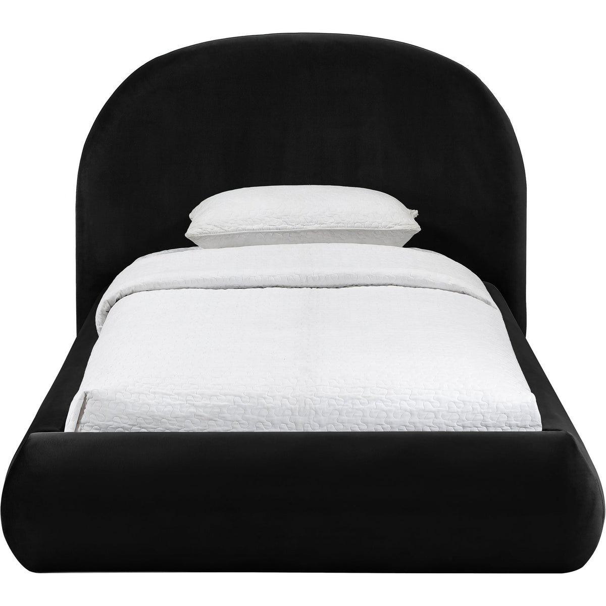 Celine Black Velvet Upholstered Bed