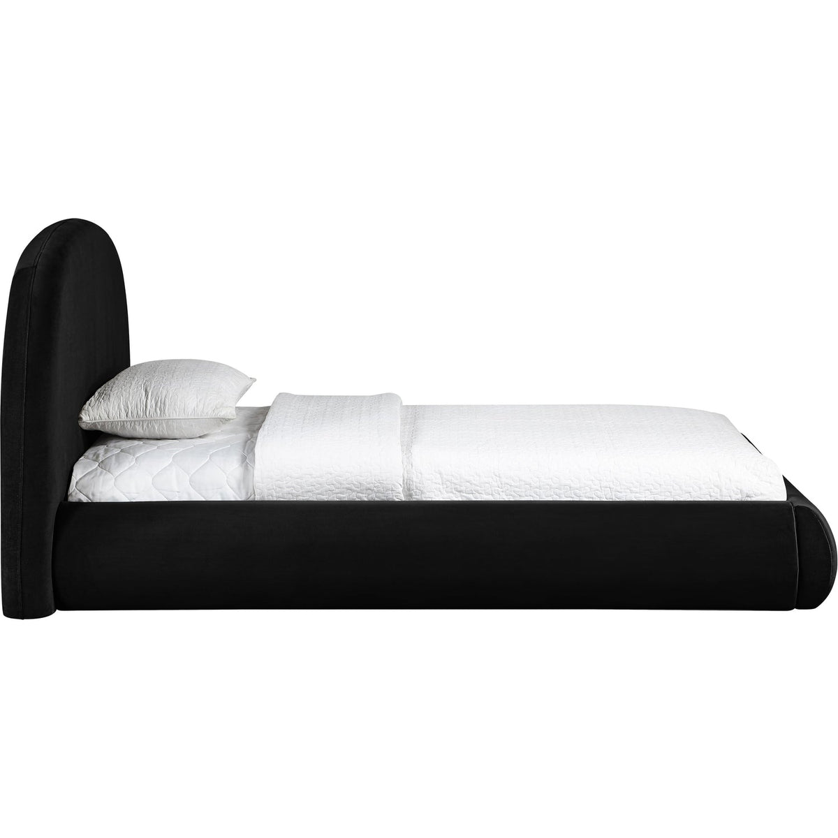 Celine Black Velvet Upholstered Bed