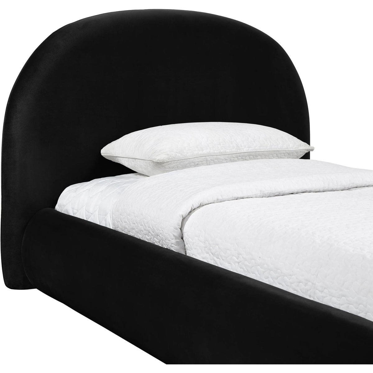 Celine Black Velvet Upholstered Bed