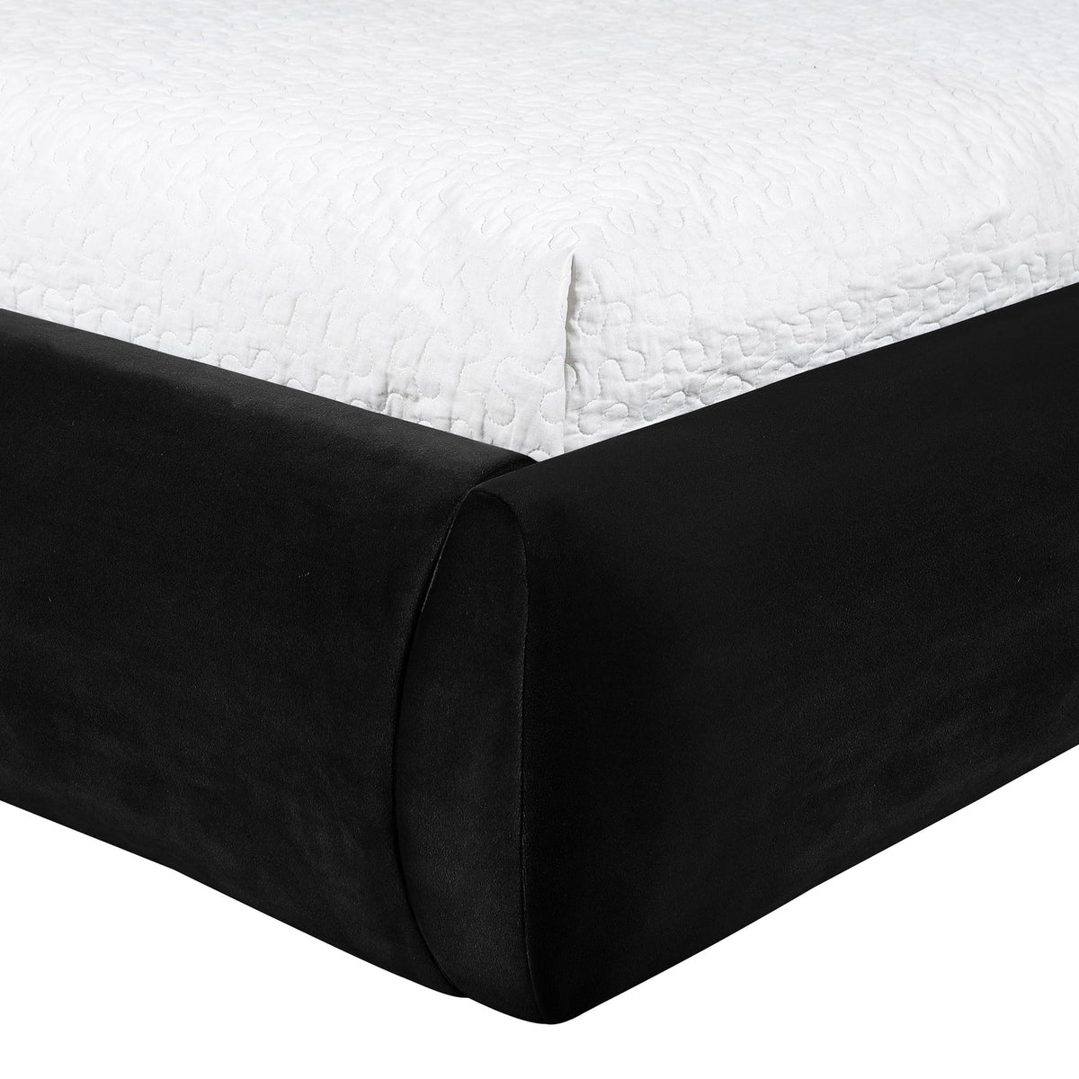 Celine Black Velvet Upholstered Bed