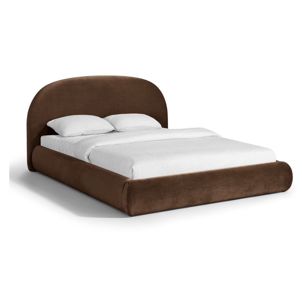 Celine Brown Velvet Upholstered Bed