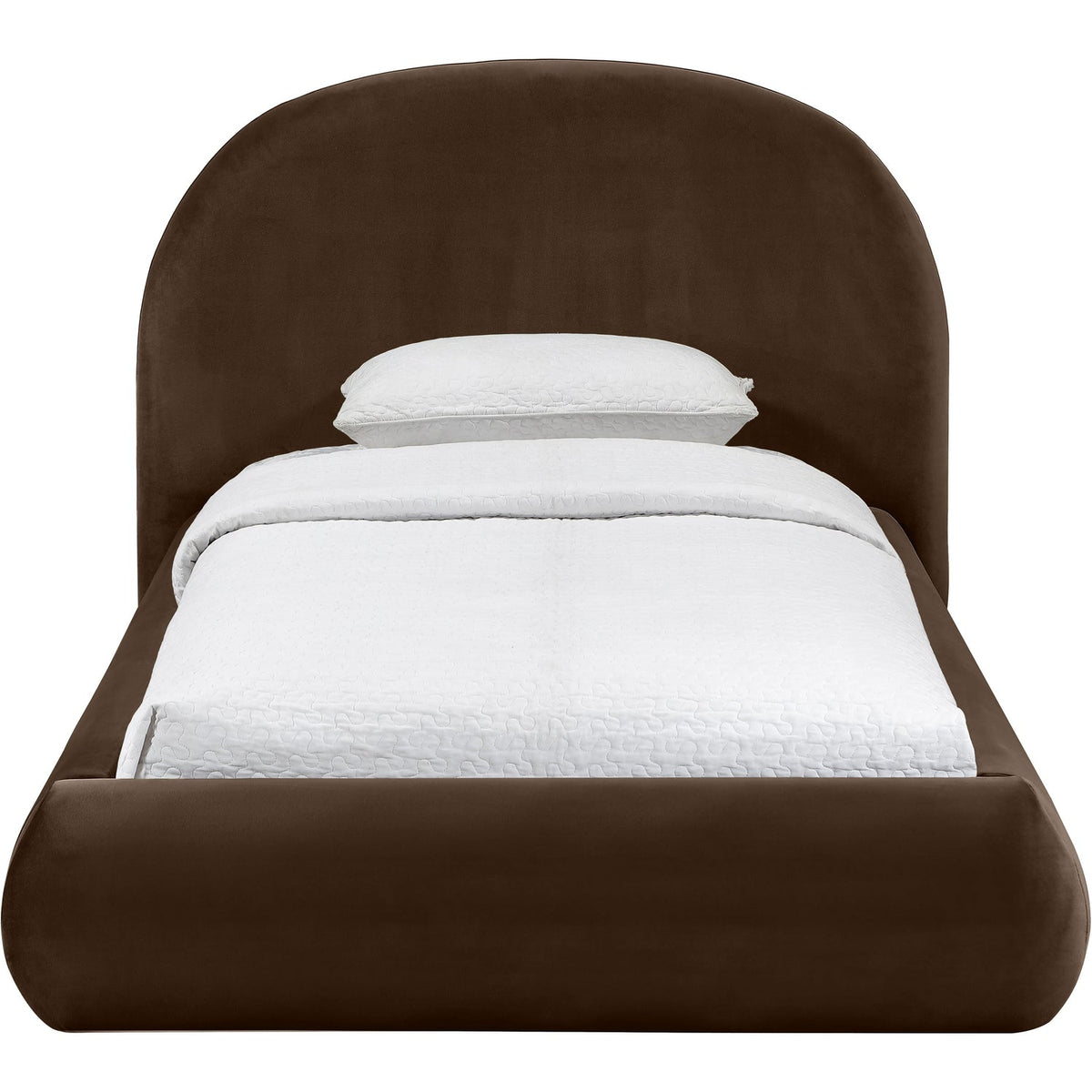 Celine Brown Velvet Upholstered Bed