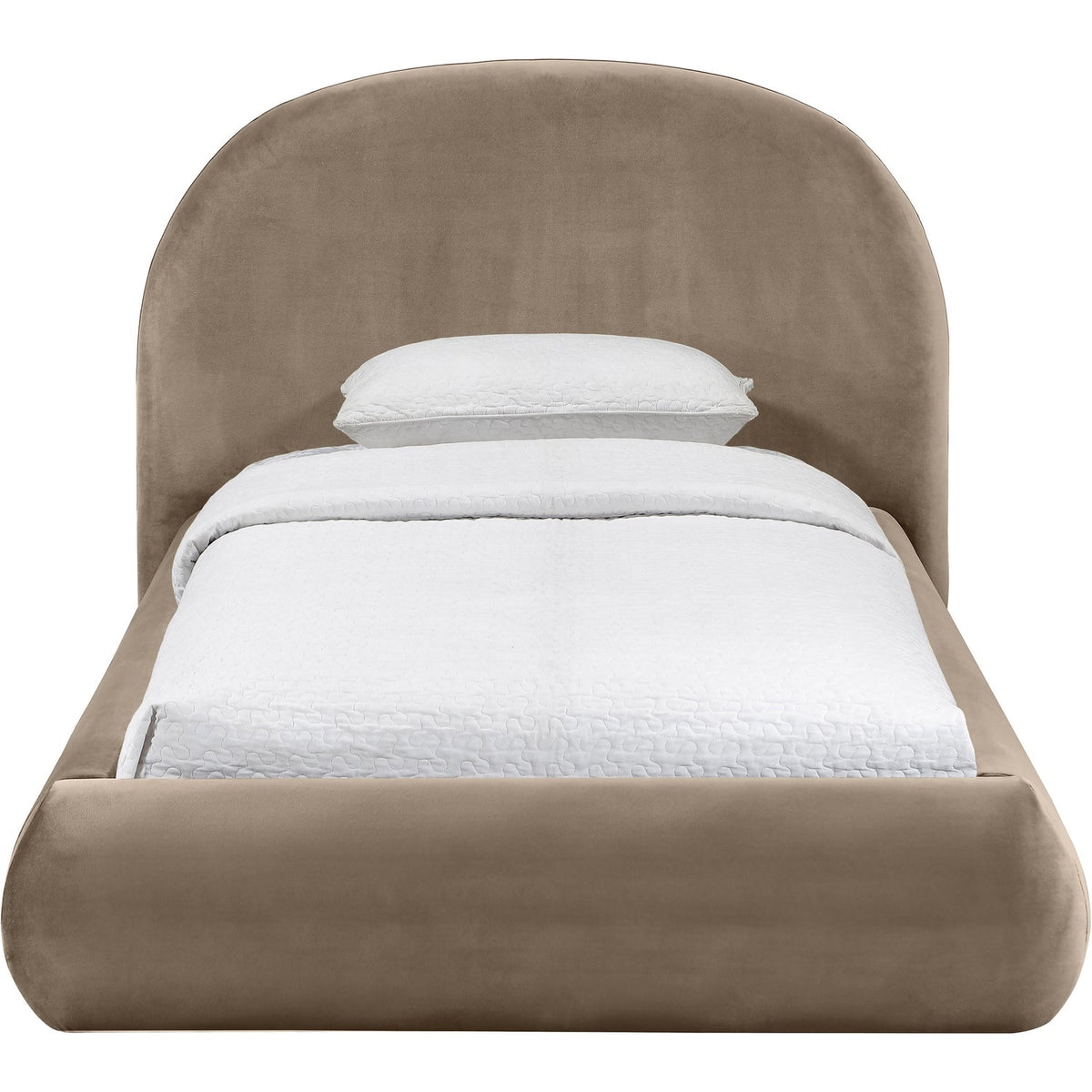 Celine Taupe Velvet Upholstered Bed