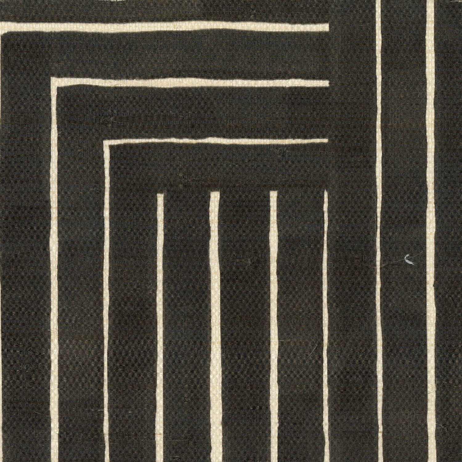 Mitchell Black Chiseled Grasscloth Wallpaper