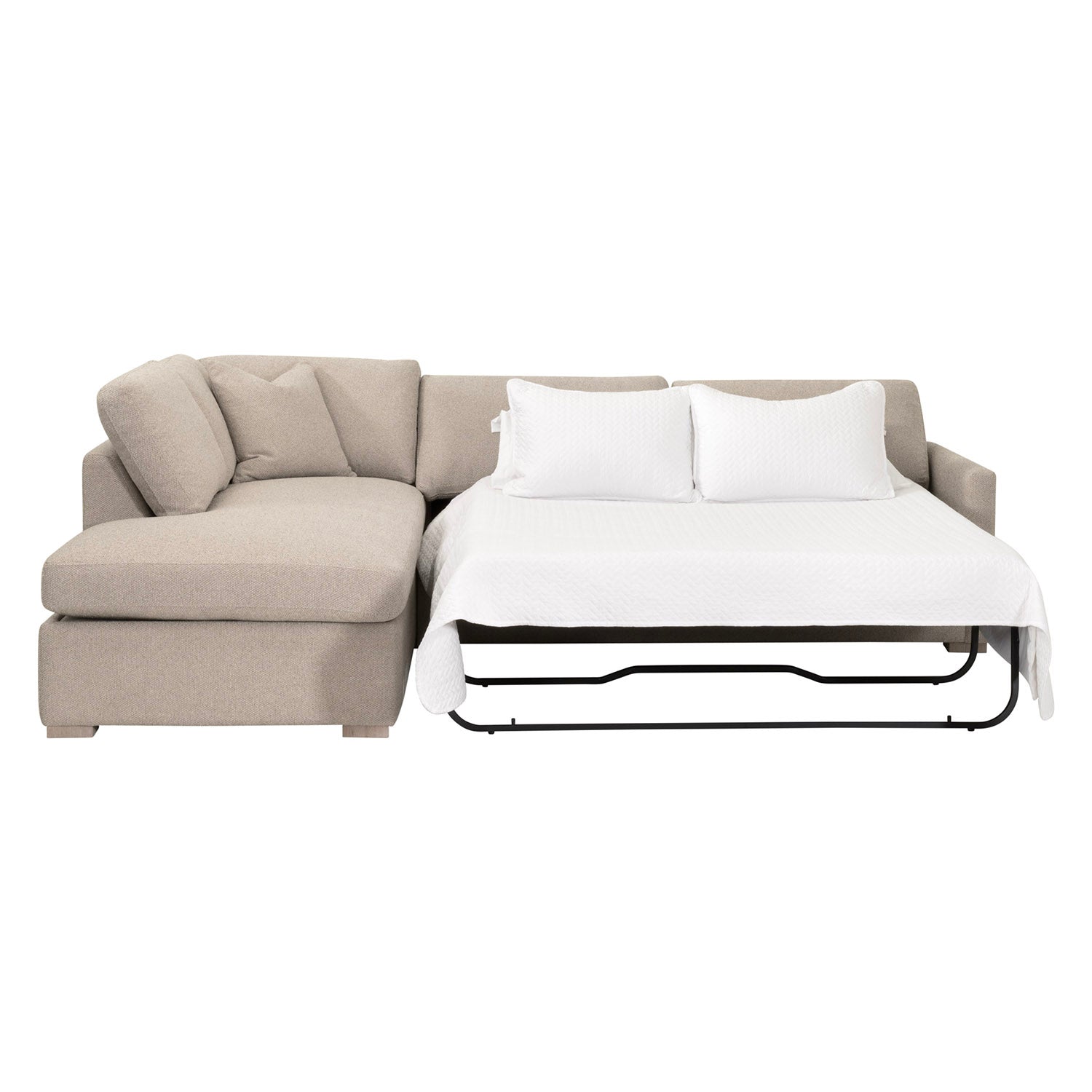 Clara 112in Slim Arm Sleeper Sectional Sofa
