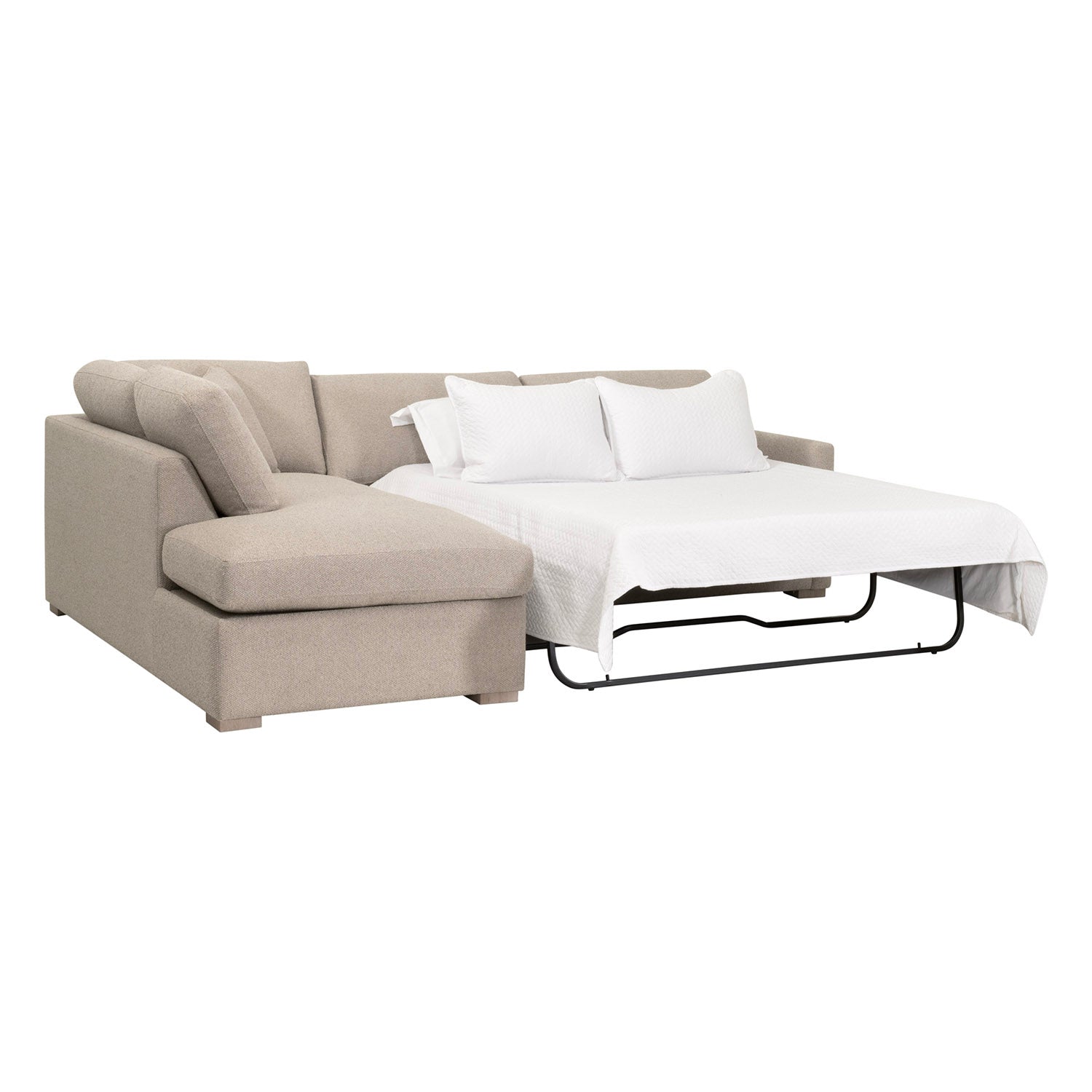 Clara 112in Slim Arm Sleeper Sectional Sofa