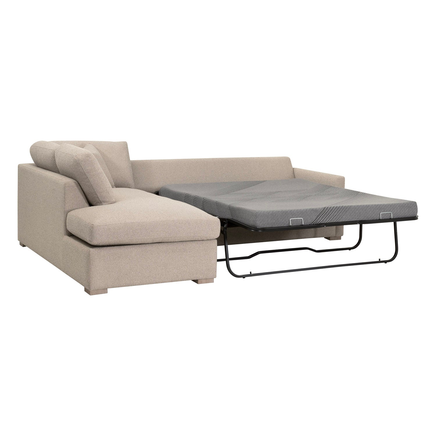 Clara 112in Slim Arm Sleeper Sectional Sofa