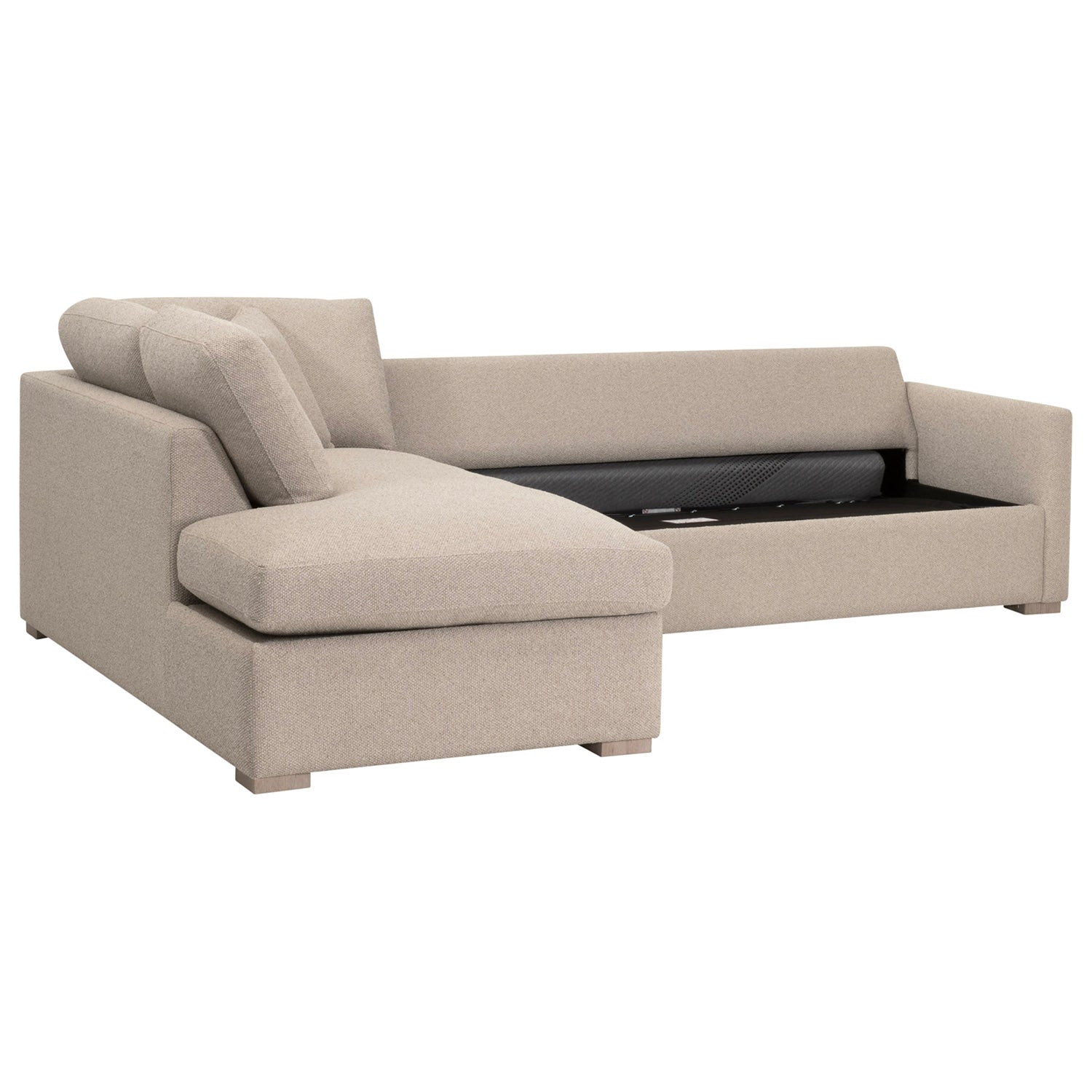 Clara 112in Slim Arm Sleeper Sectional Sofa