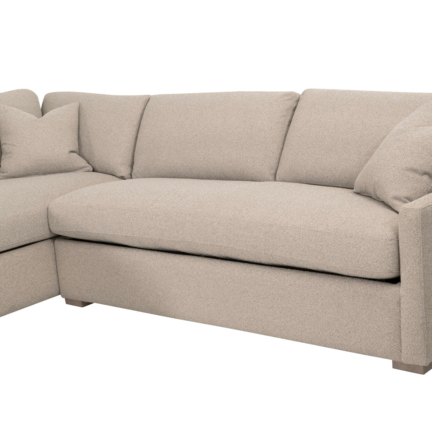 Clara 112in Slim Arm Sleeper Sectional Sofa