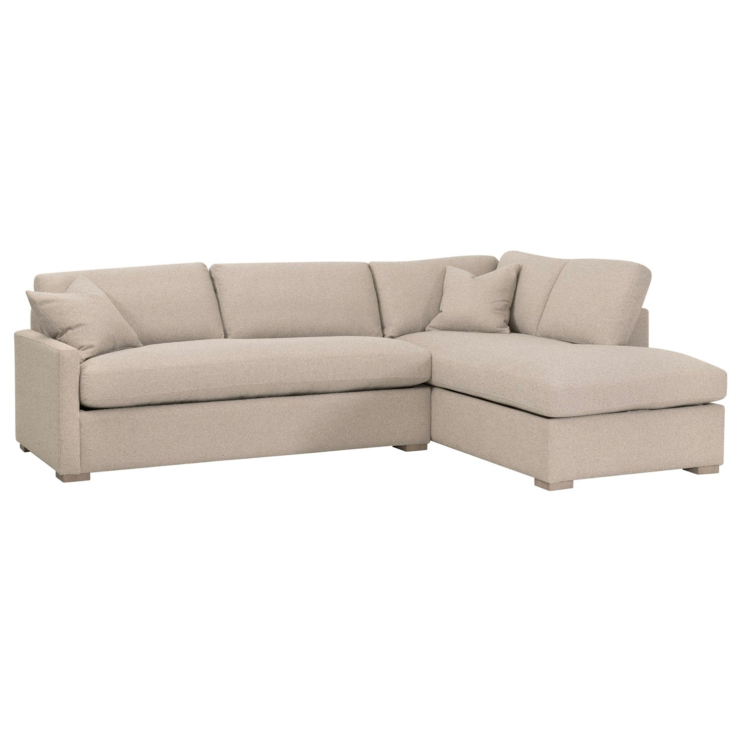 Clara 112in Slim Arm Sleeper Sectional Sofa