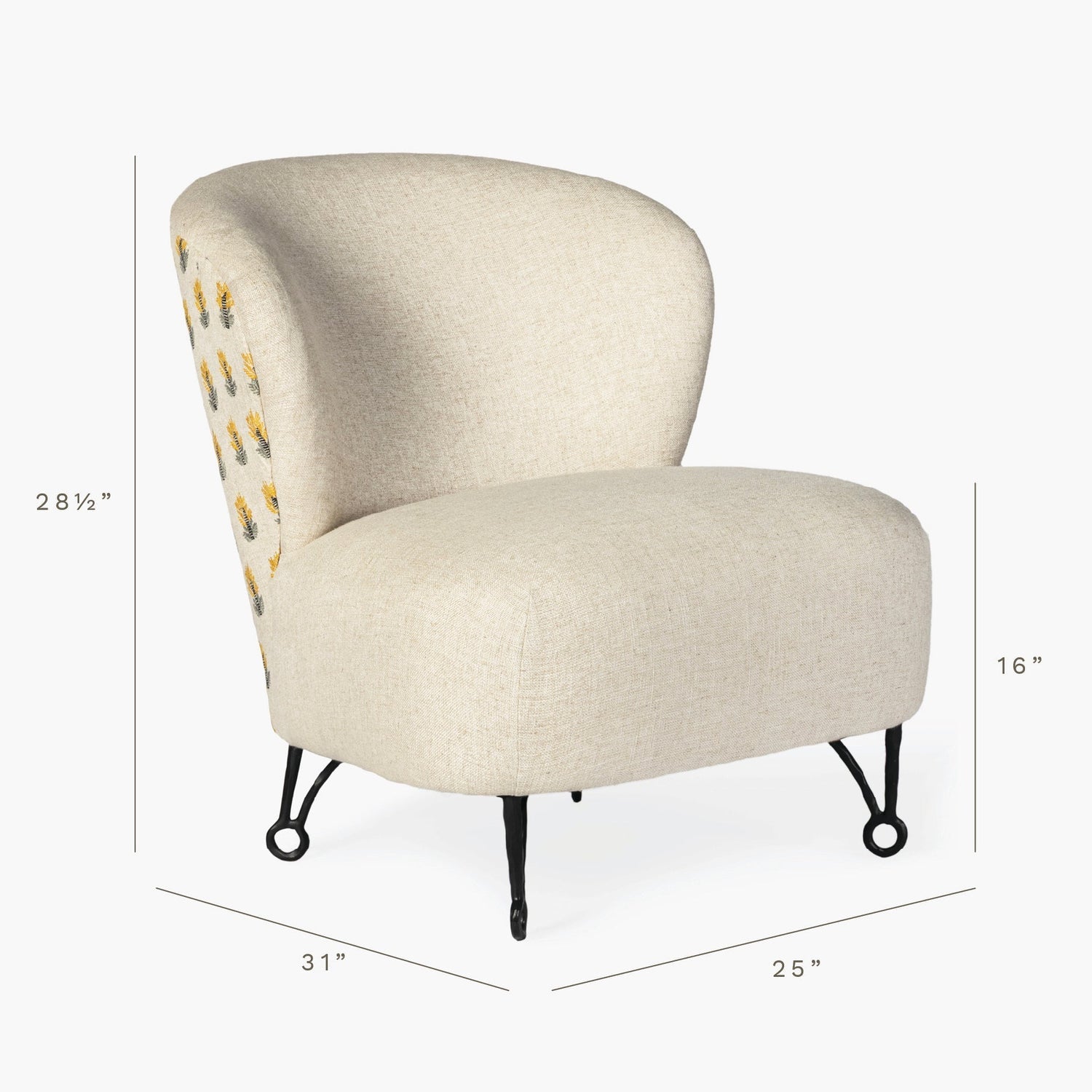 MENO HOME x Co. House Designs Cove Ivory Slipper Chair