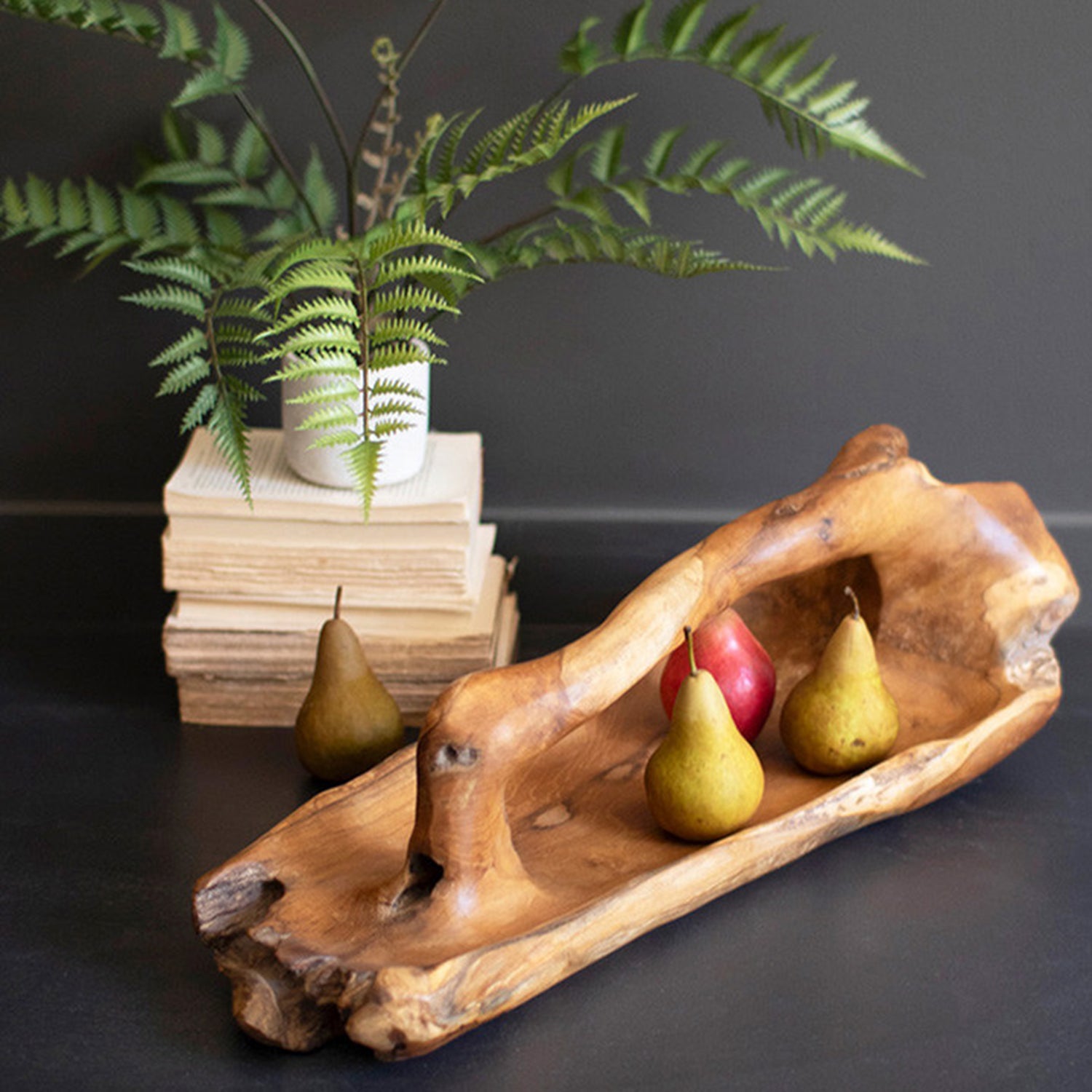 Teak Oval Large Handled Bowl