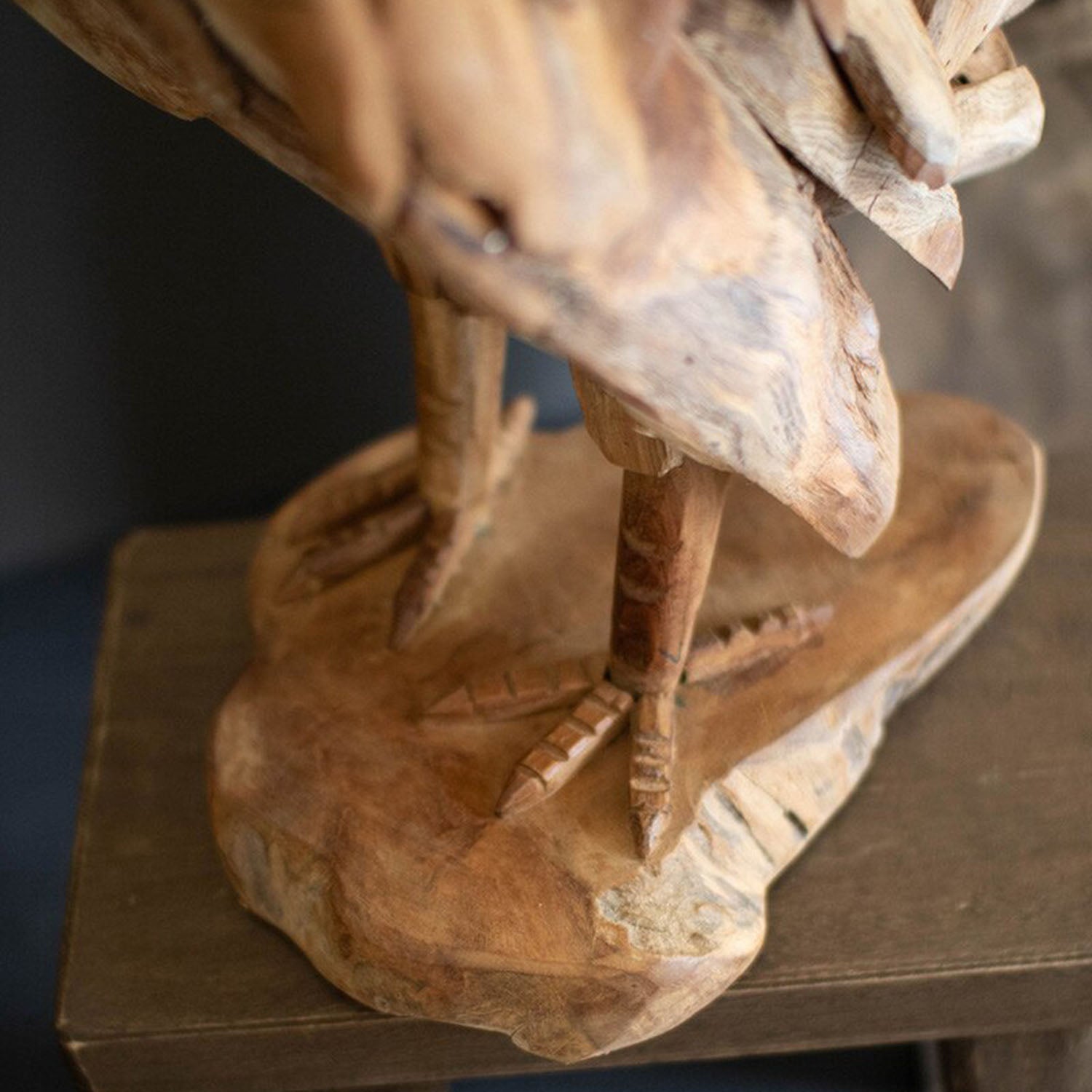 Teakwood Rooster Sculpture