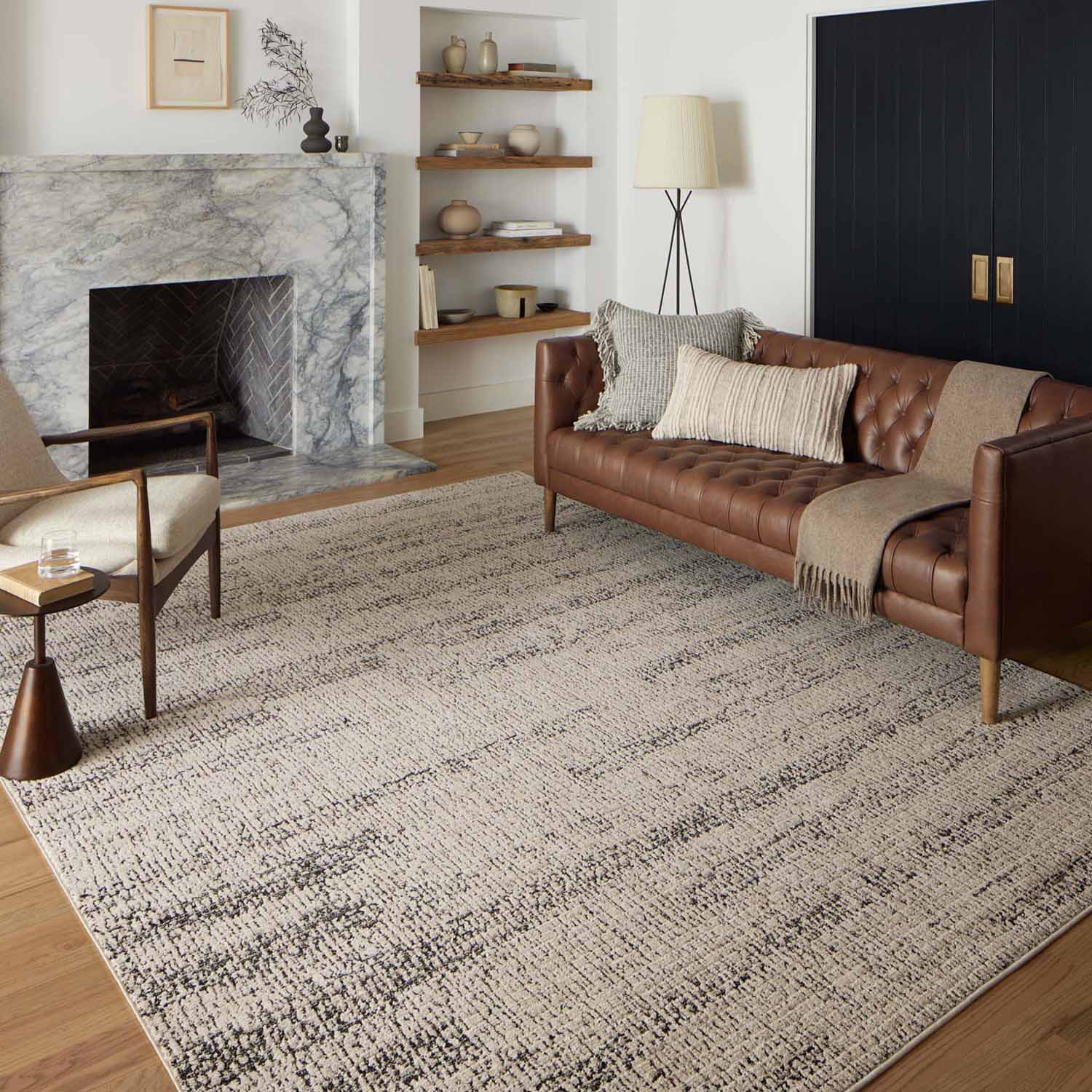 Loloi Darby Oatmeal/Charcoal Power Loomed Rug