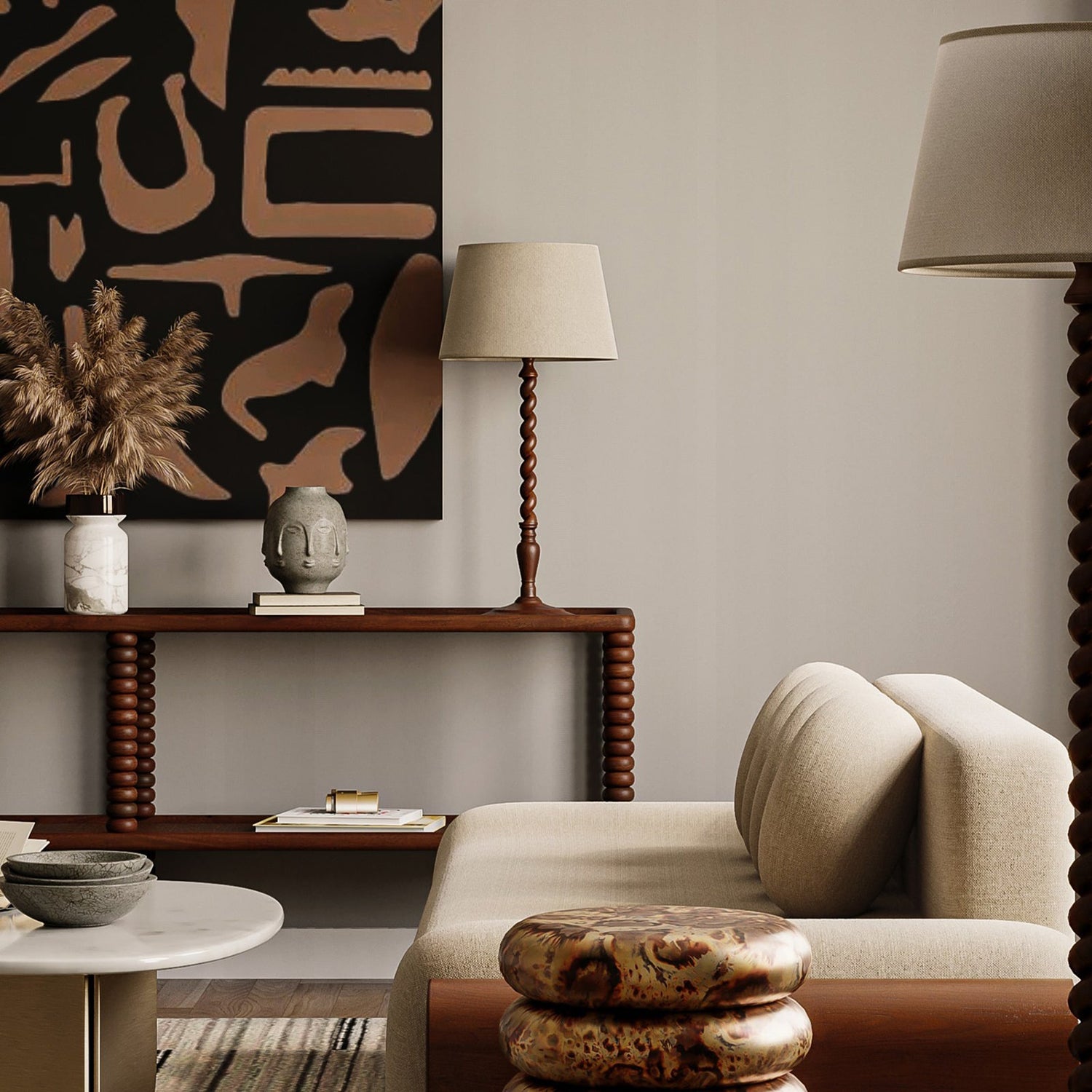 Union Home Twist Solid Wood Table Lamp