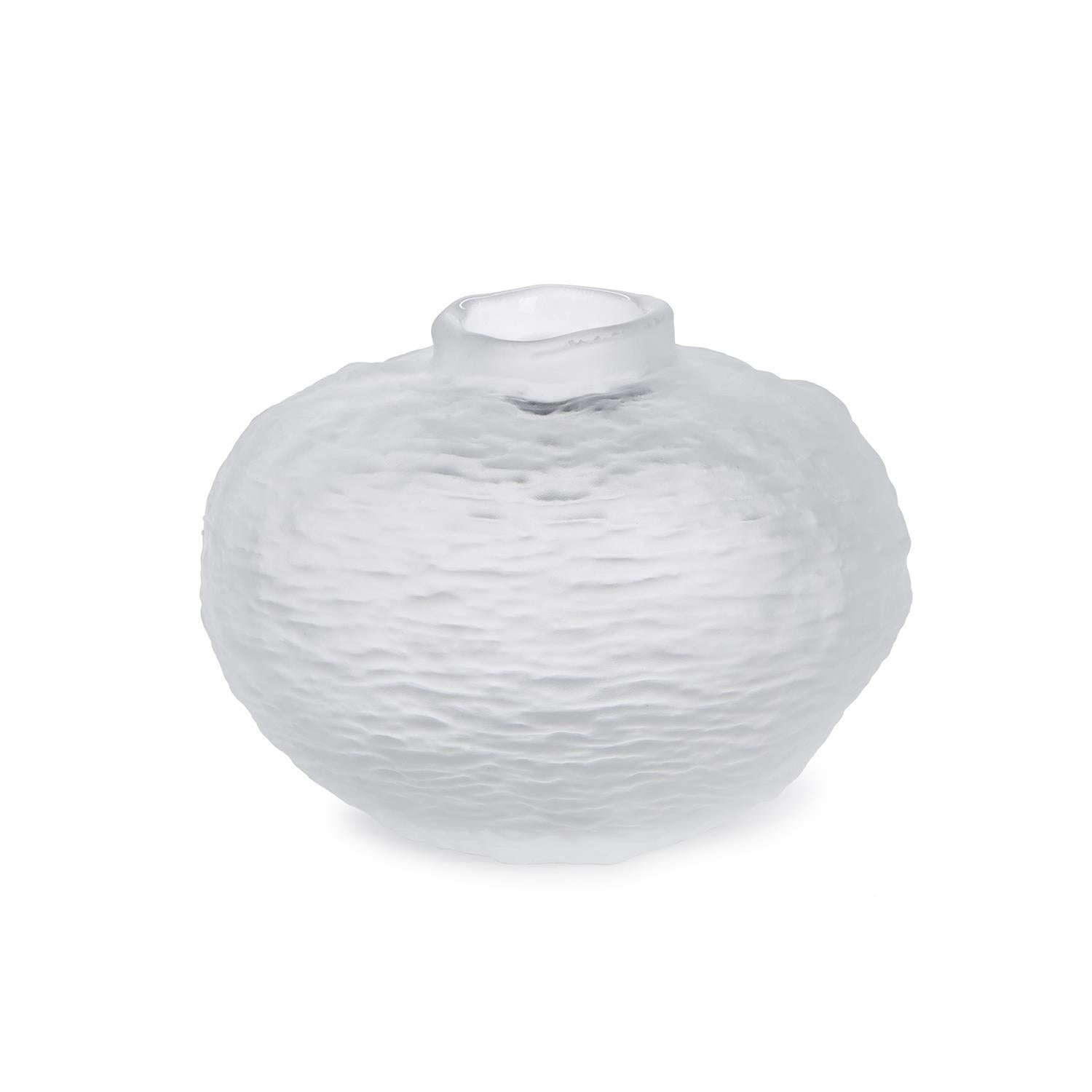 Frosted Round Wave Glass Vase