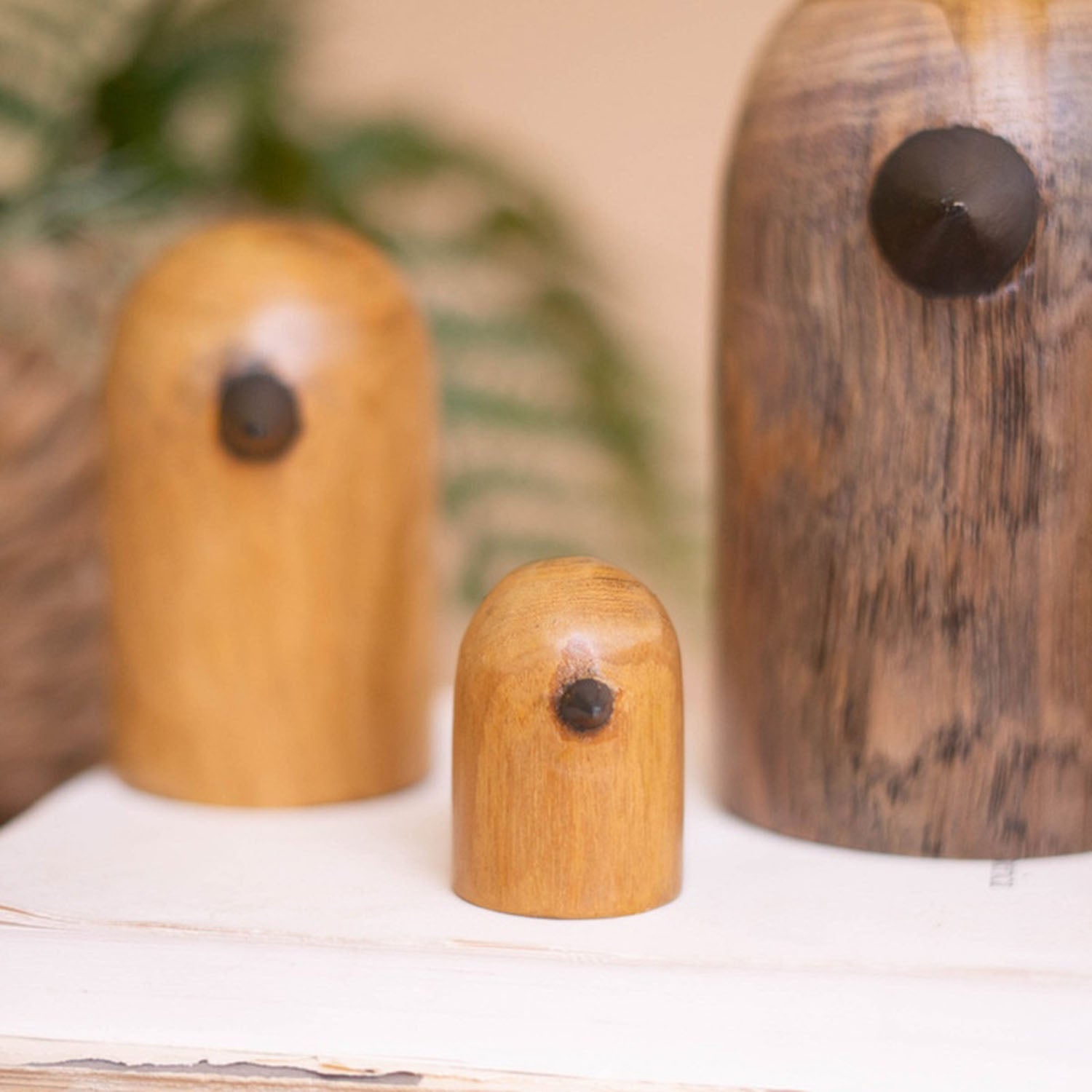 Teakwood Bird Sculpture Set of 5