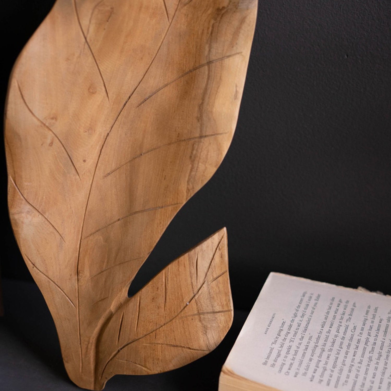 Teakwood Leaves Sculpture
