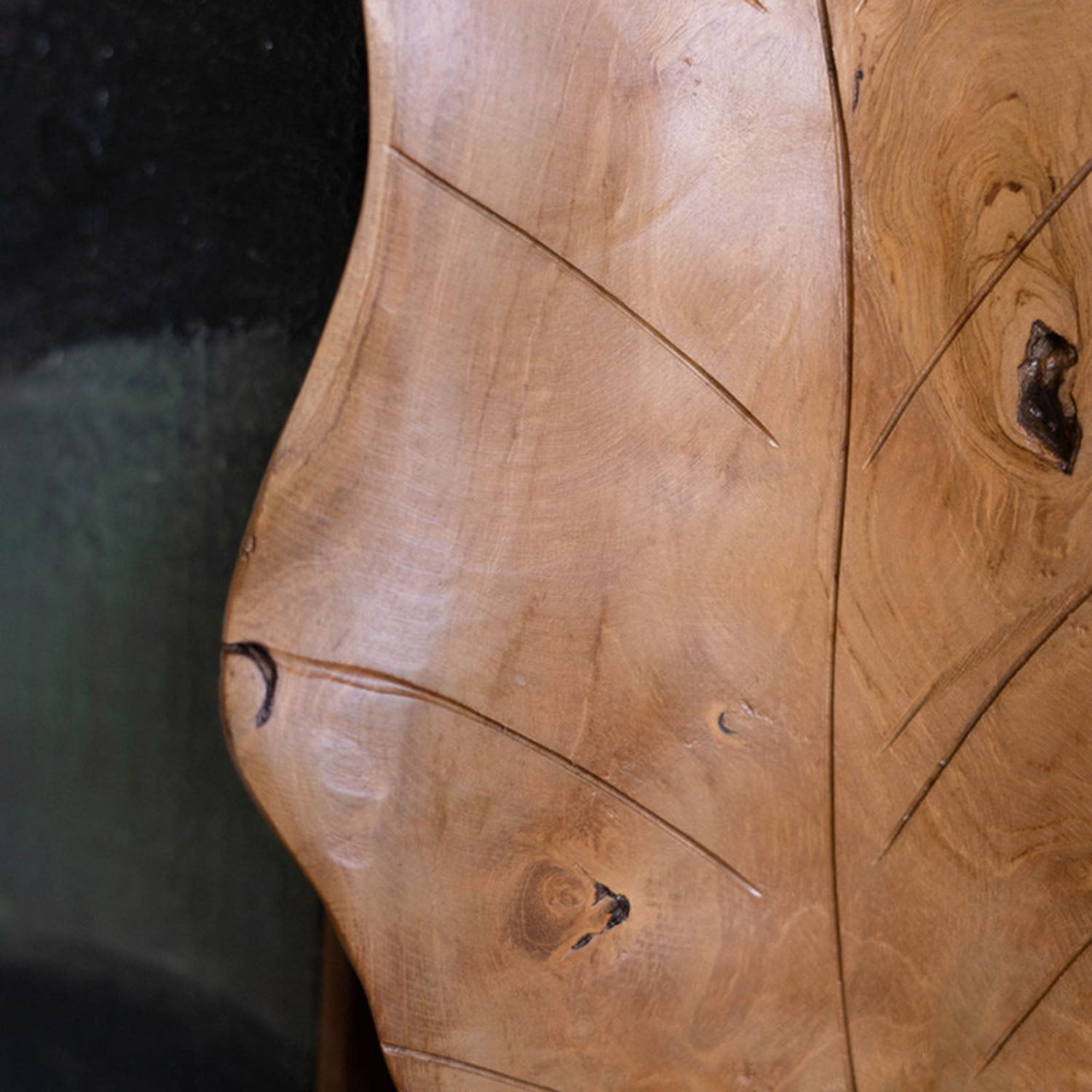 Teakwood Leaves Sculpture