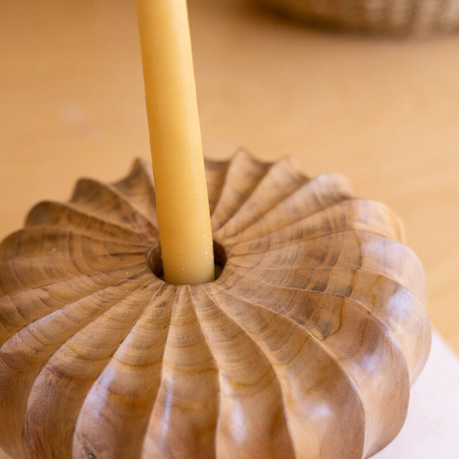 Teakwood Pumpkins Taper Candleholder Set of 2