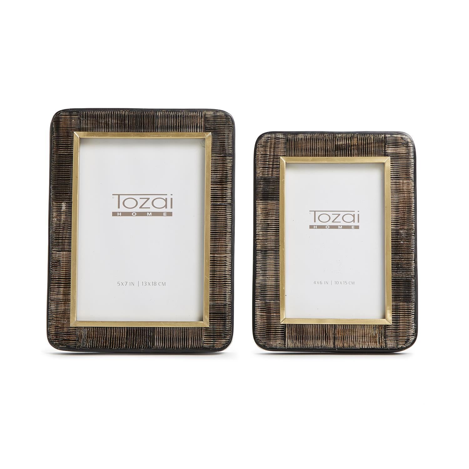 Chiseled Bone Photo Frame Set of 2