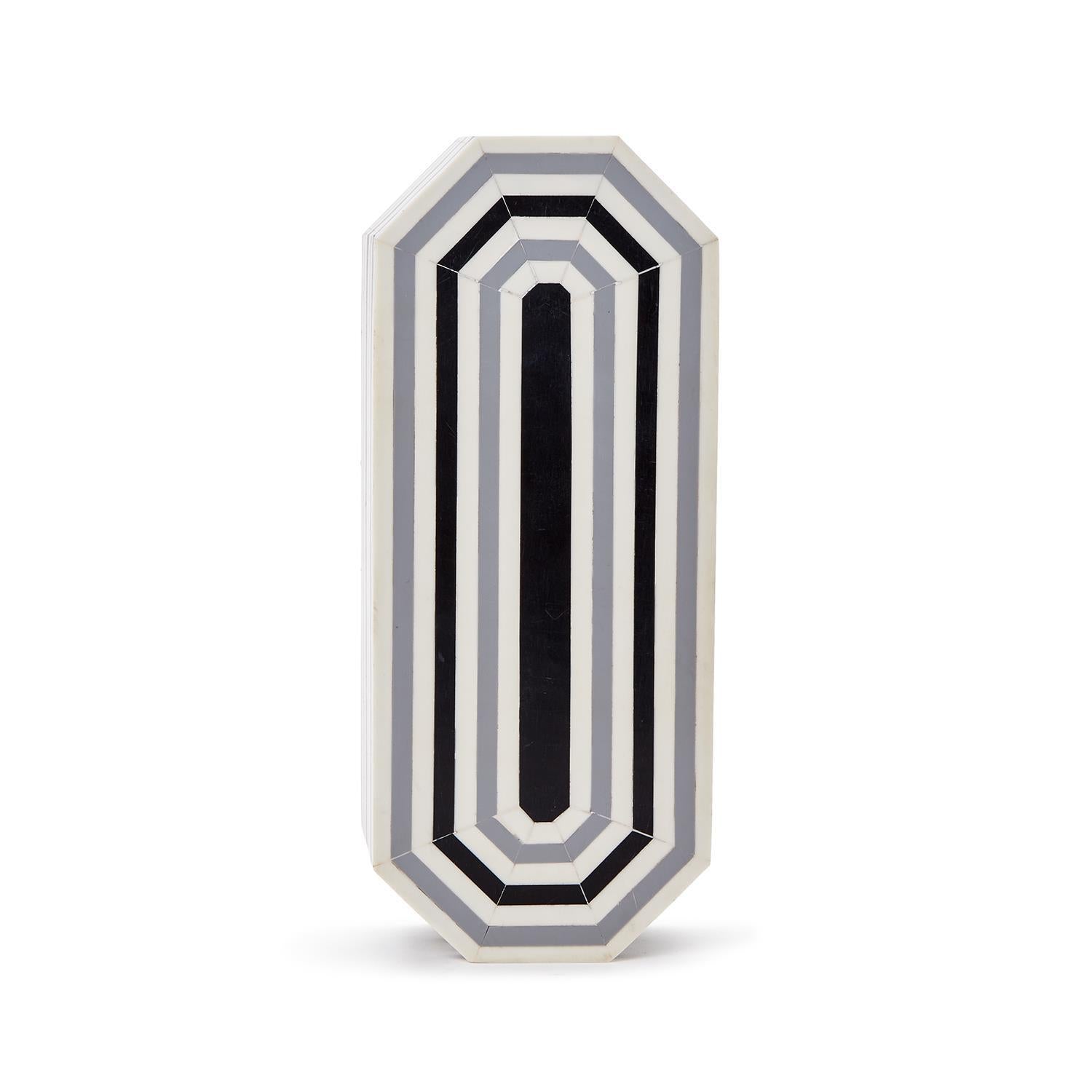 Grey Concentrics Decorative Covered Box