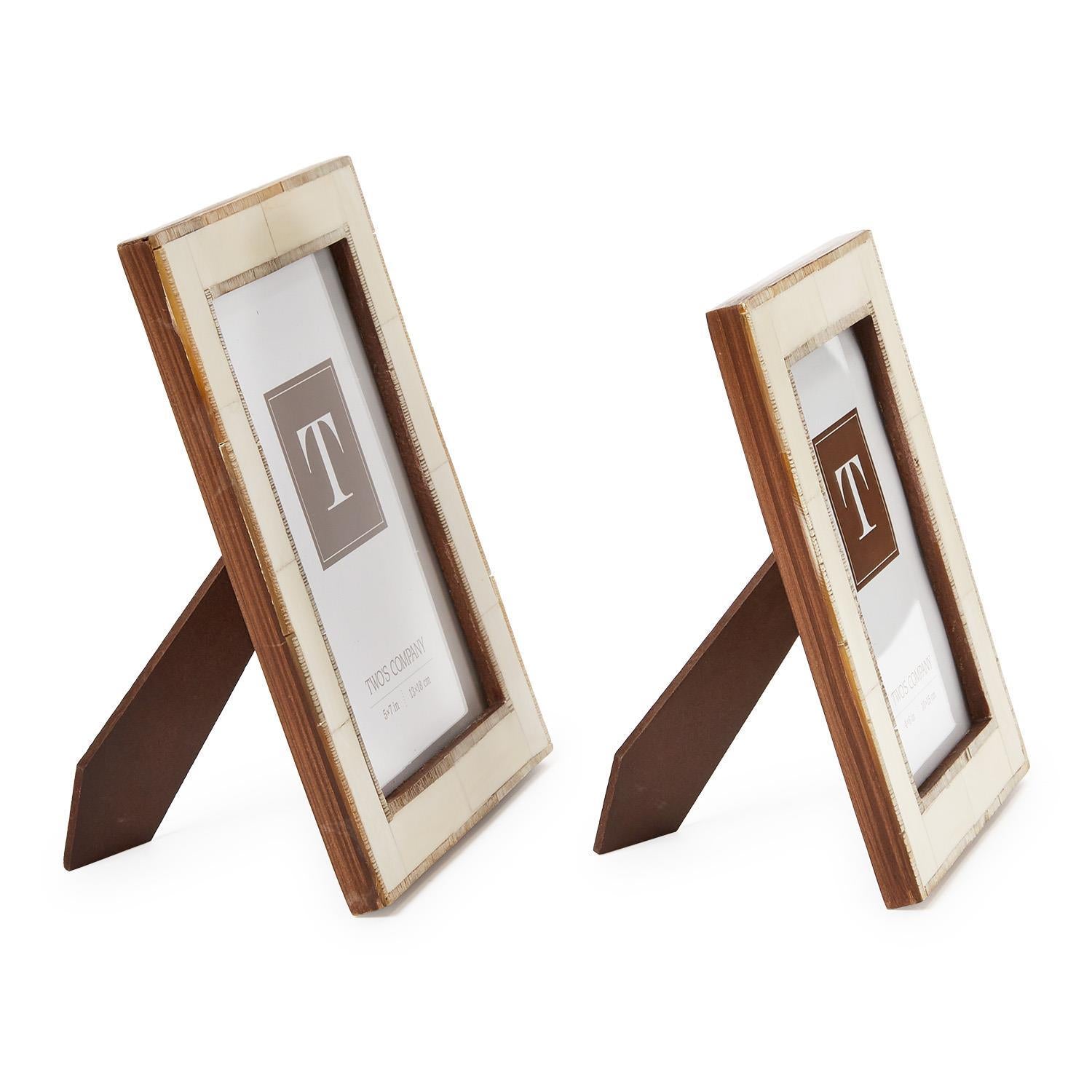 Chiseled Horn Photo Frame Set of 2