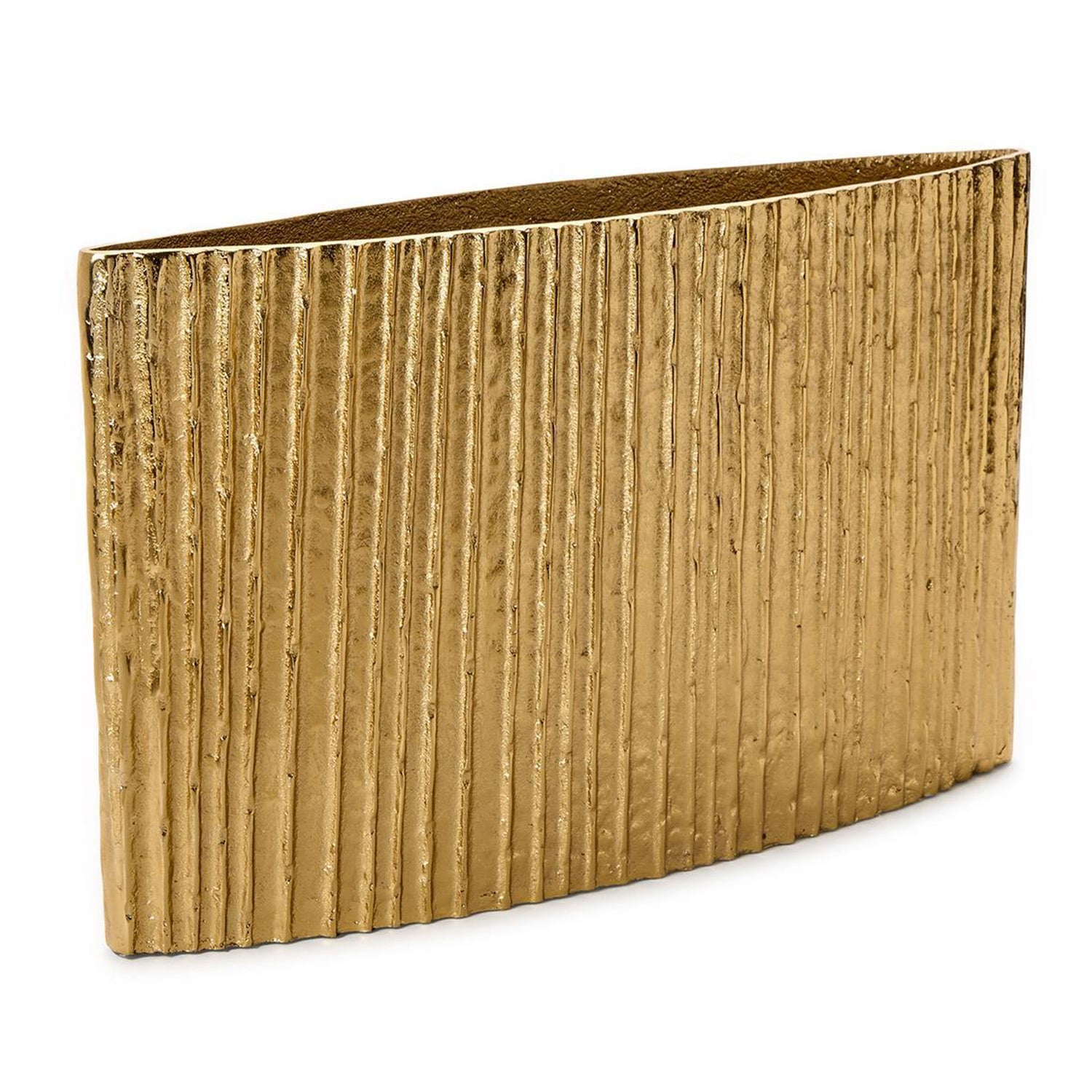 Bamboo Pleated Golden Vase