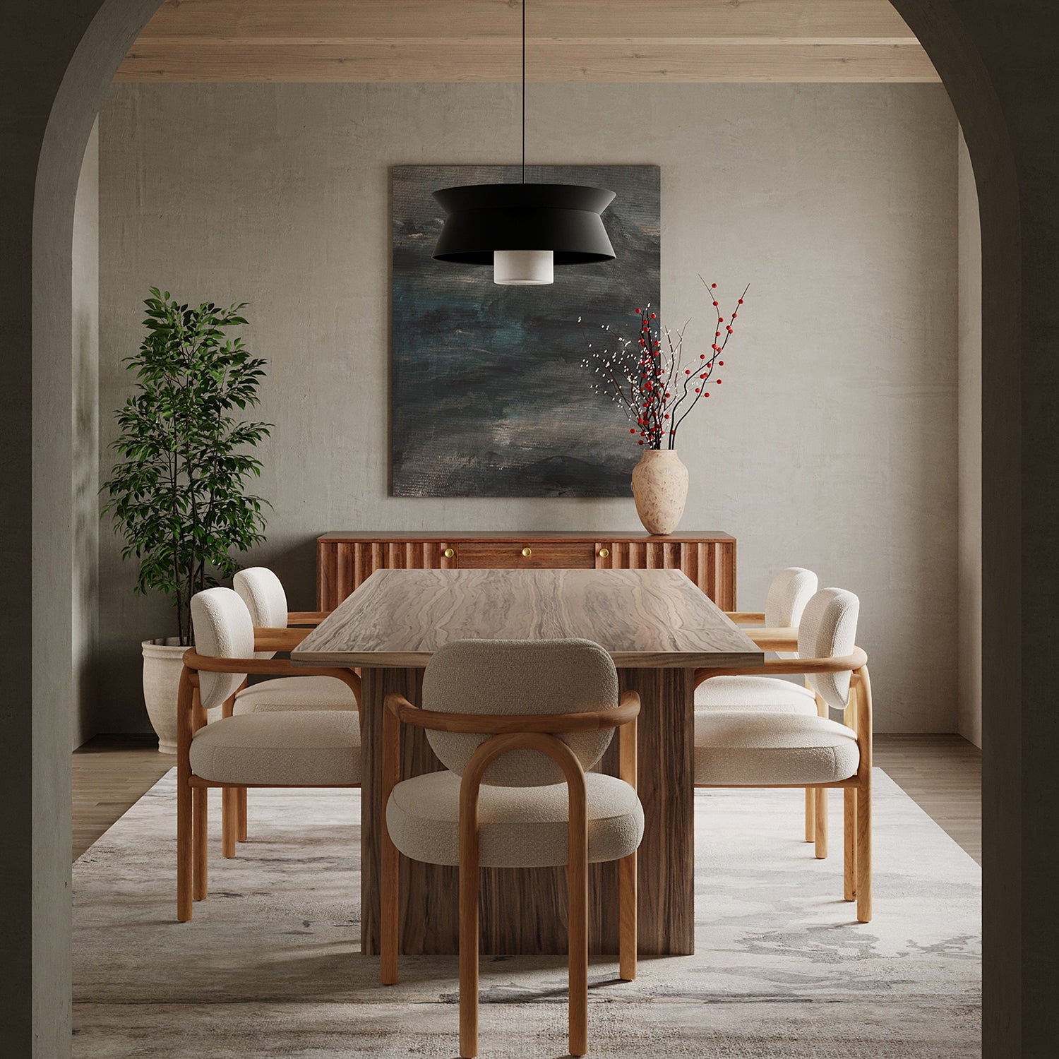 Union Home Tangent Walnut Dining Table