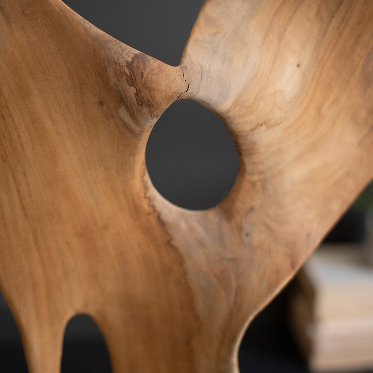 Smooth Carved Teak Wood Sculpture