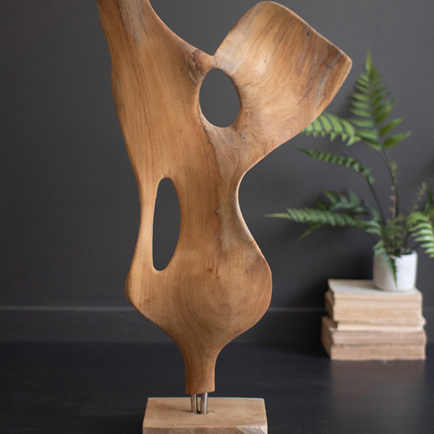 Smooth Carved Teak Wood Sculpture