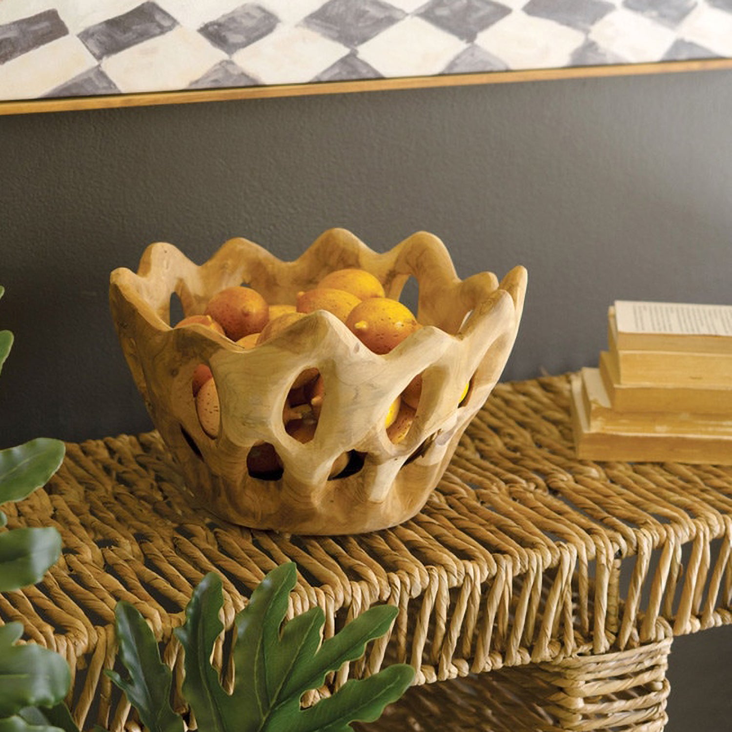 Perforated Teakwood Bowl