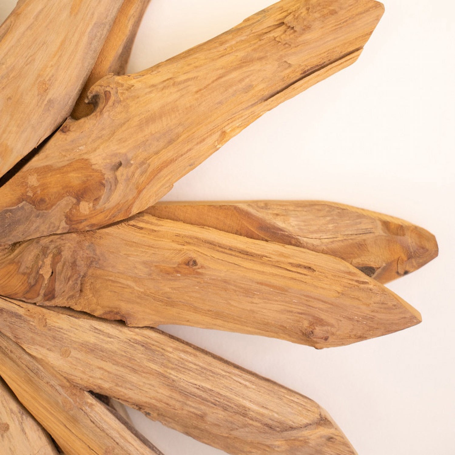 Sunburst Teakwood Wall Sculpture