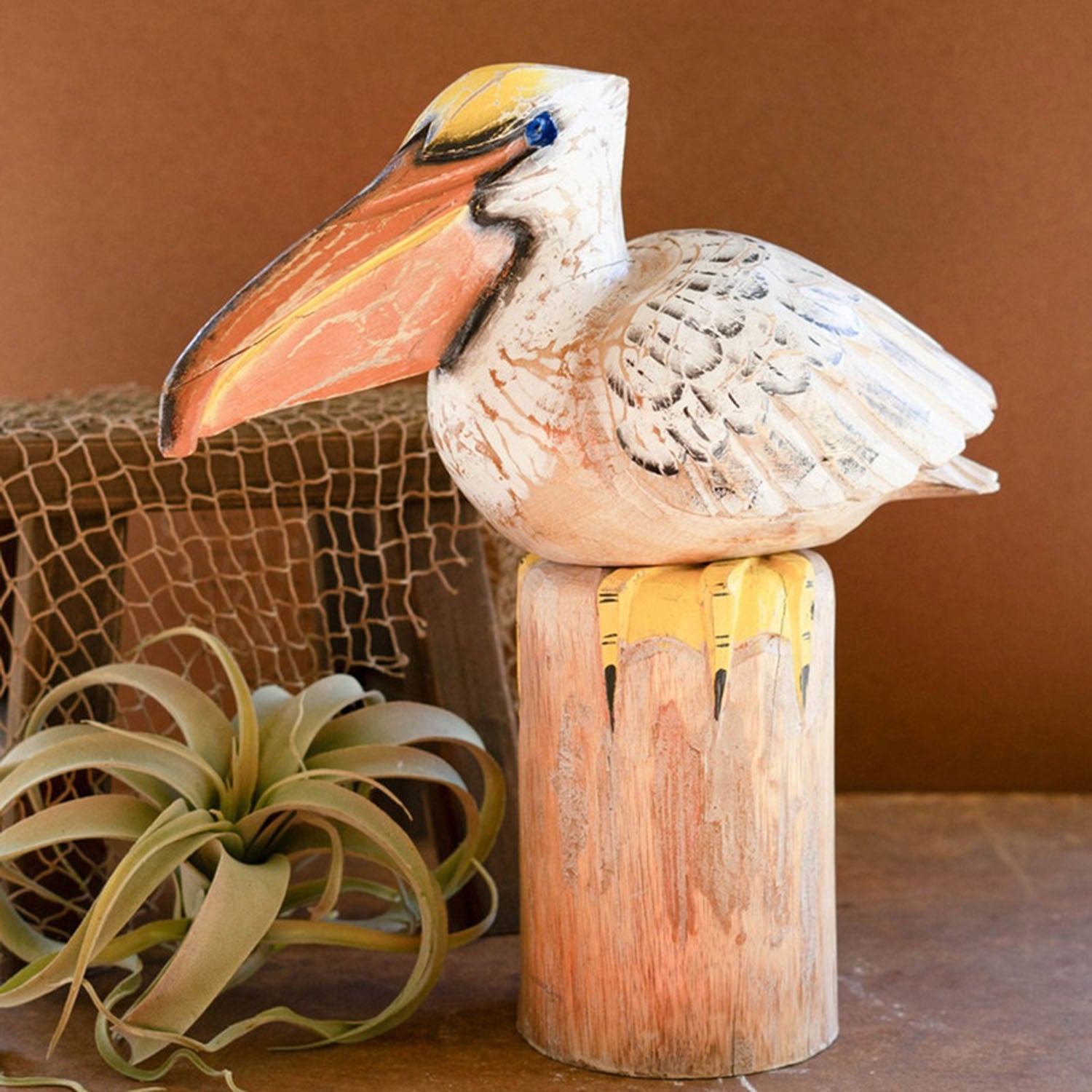 Pelican On A Piling Sculpture