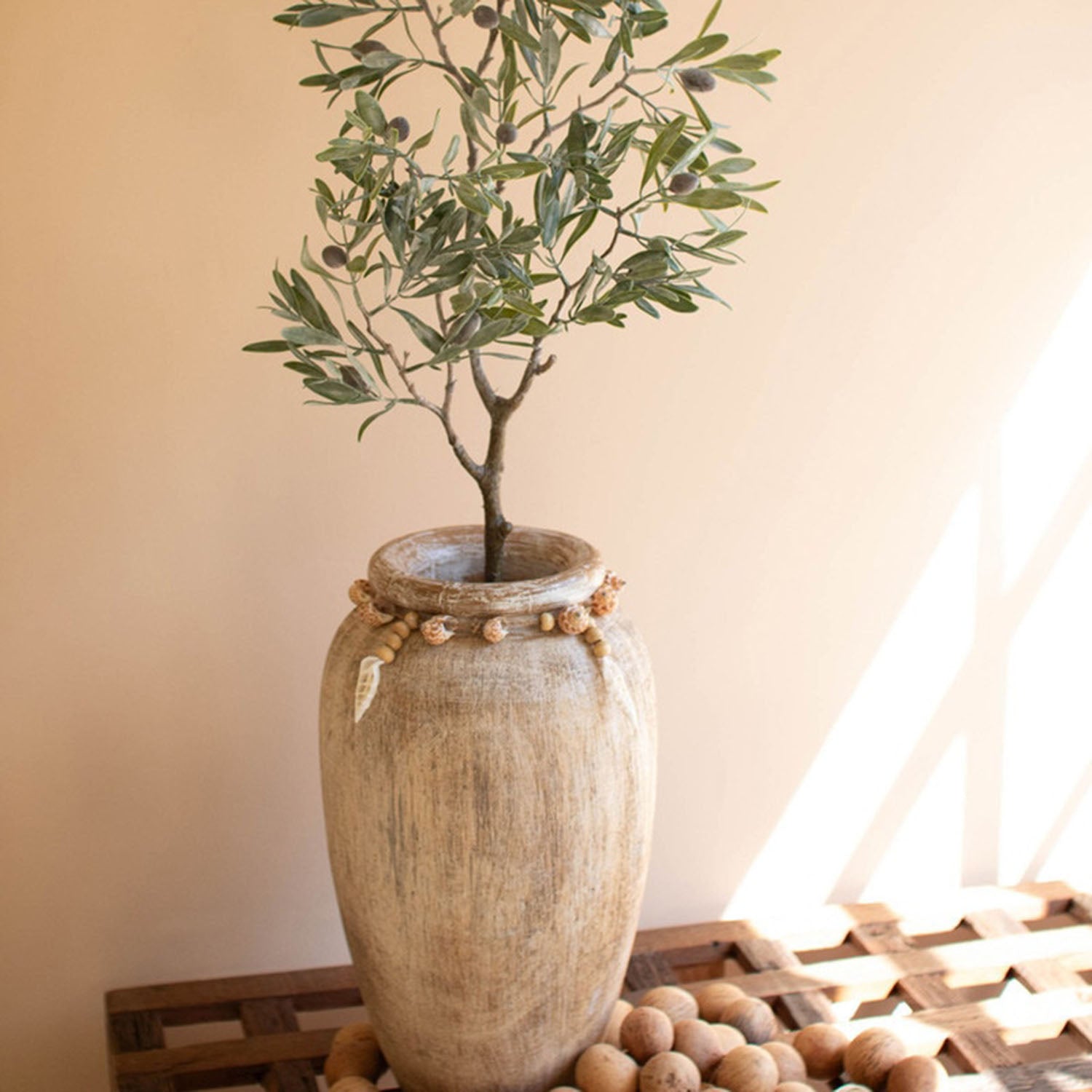 Carved Vase with Shell