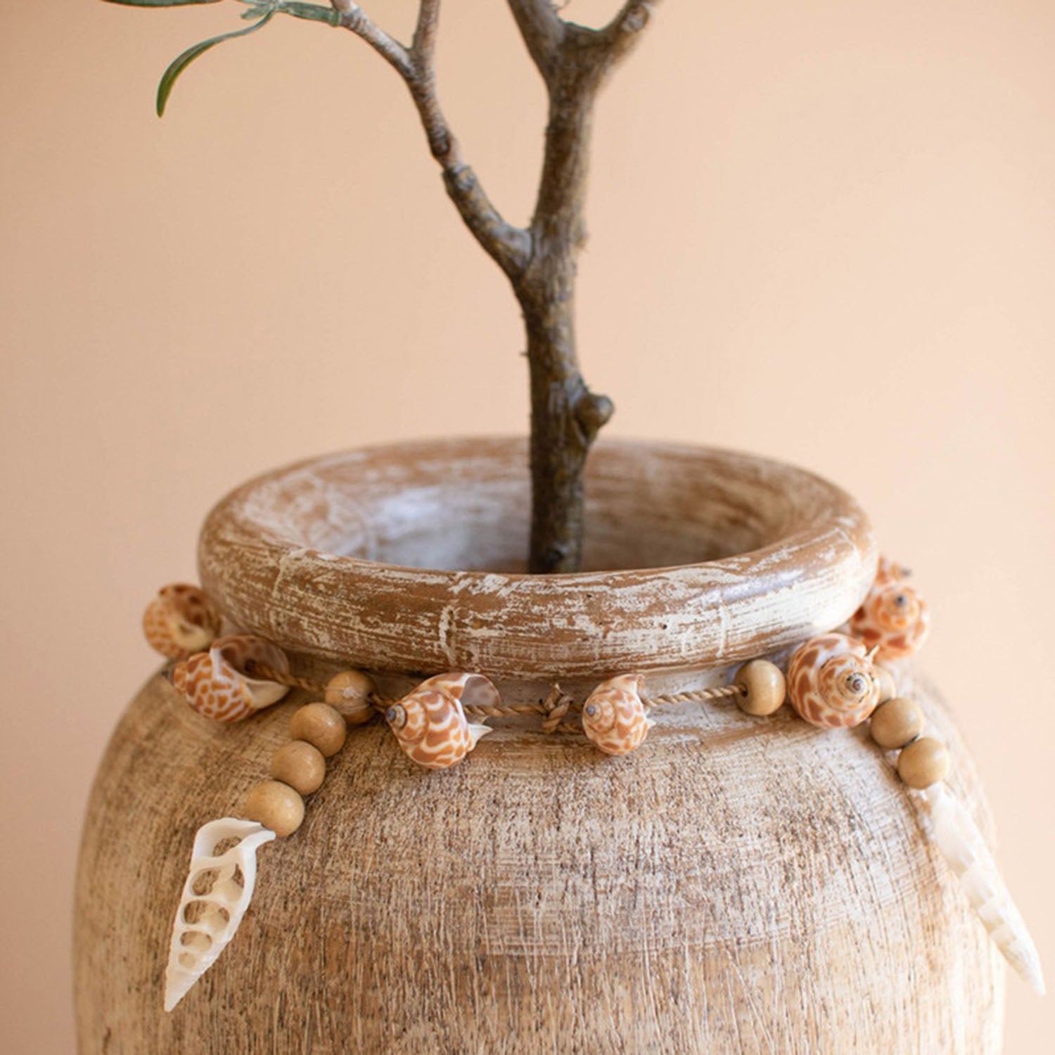 Carved Vase with Shell
