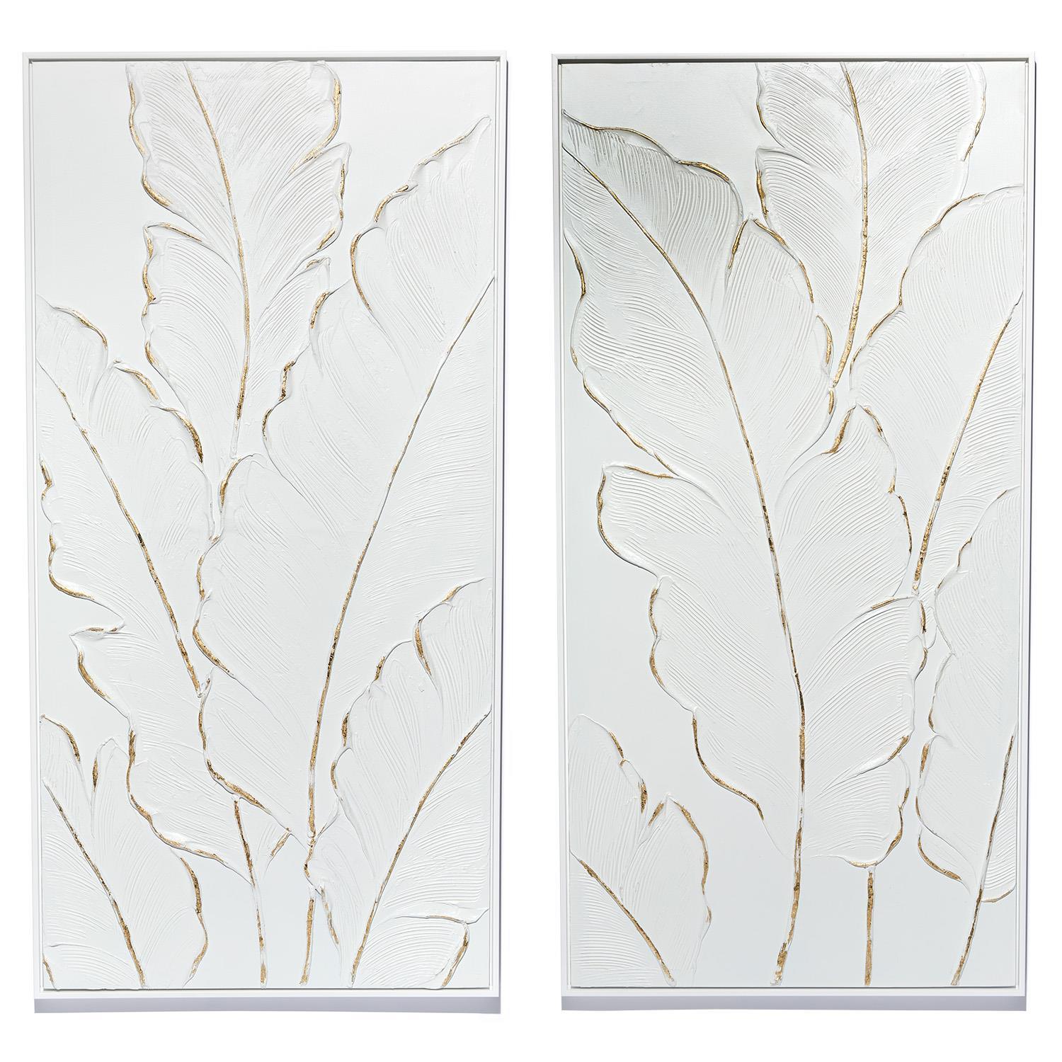 Palms White Wall Art Set of 2