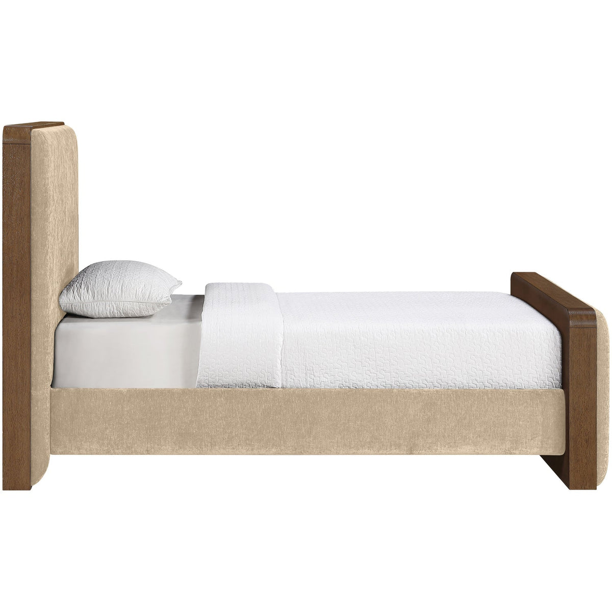 Dalton Beige Fabric Upholstered Bed